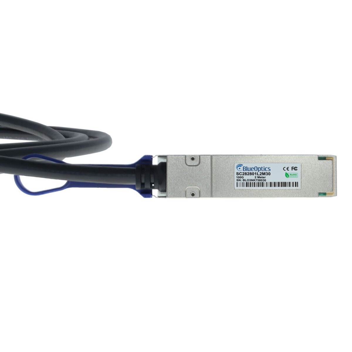 BlueOptics NVIDIA MCP1600-E002E26 BlueLAN SC282801L2M30 QSFP28 Direct Attach Kabel, 100GBASE-CR4, 30AWG, 2 Meter