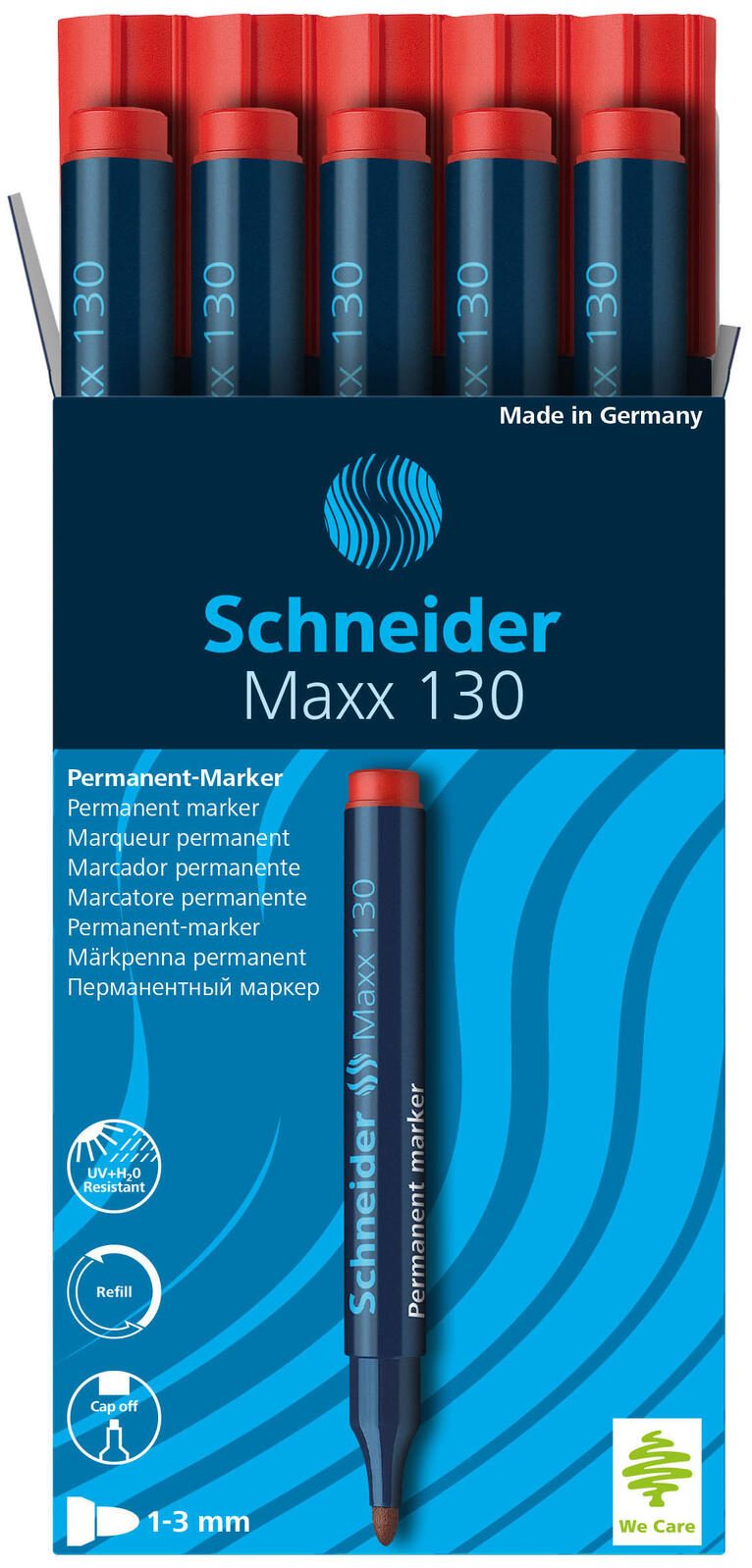 Schneider Schreibger�te 4 Schneider Maxx 130 Permanentmarker farbsortiert 1.0 - 3.0 mm
