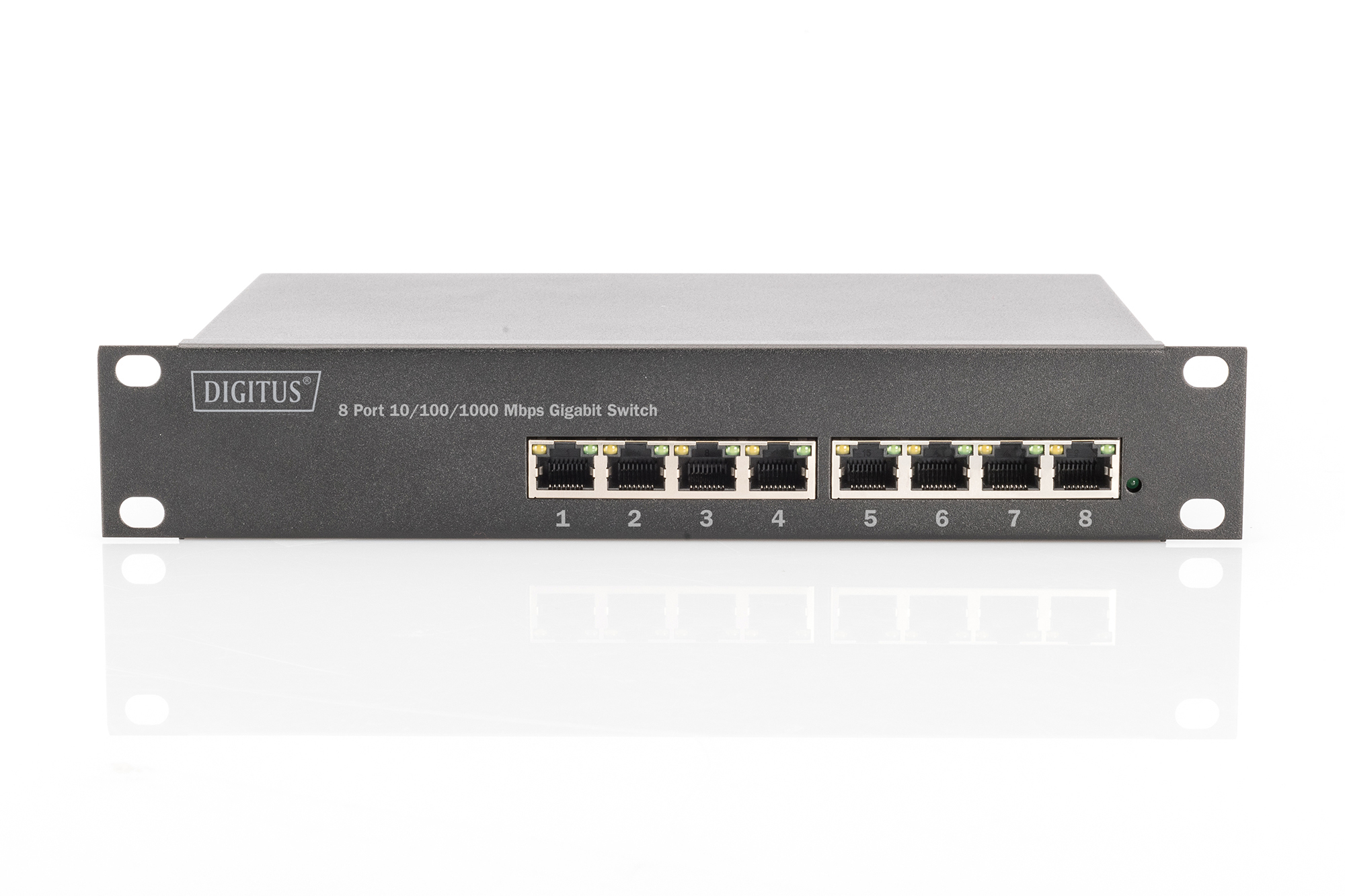 DIGITUS 8-Port Gigabit PoE Switch, 10 Zoll, Managed