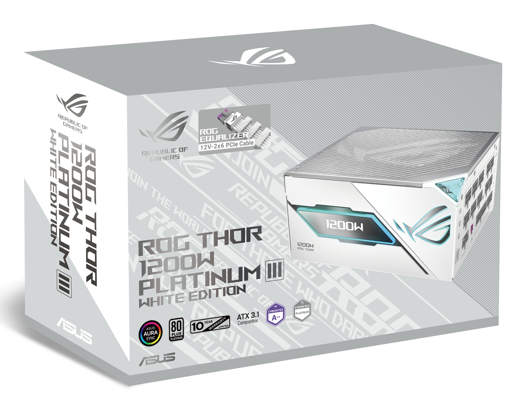 ASUS ROG -THOR-1200P3-WHITE-GAMING-E unidad de fuente de alimentaci�n 1200 W 24-pin ATX ATX Blanco