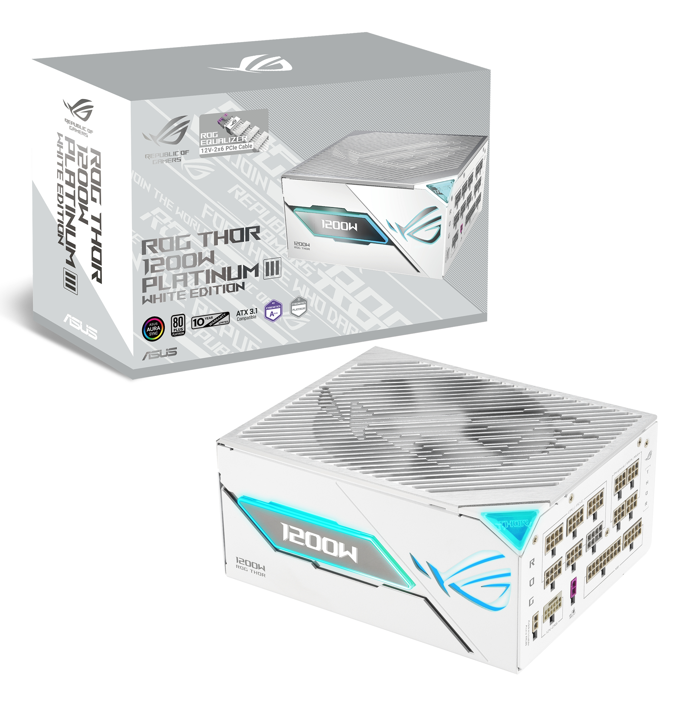 ASUS ROG -THOR-1200P3-WHITE-GAMING-E unidad de fuente de alimentaci�n 1200 W 24-pin ATX ATX Blanco