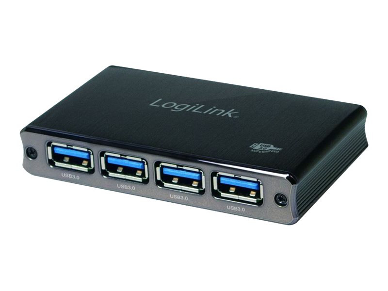 LogiLink USB 3.0 Hub 4-Port, Aluminum - Hub - 4 x SuperSpeed USB 3.0