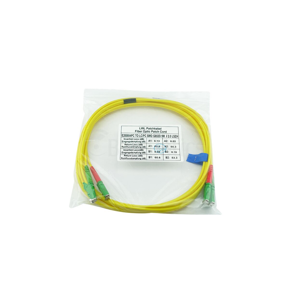BlueOptics SFP3838BU10MM cavo a fibre ottiche 10 m E-2000 (LSH) G.657.A1 Giallo