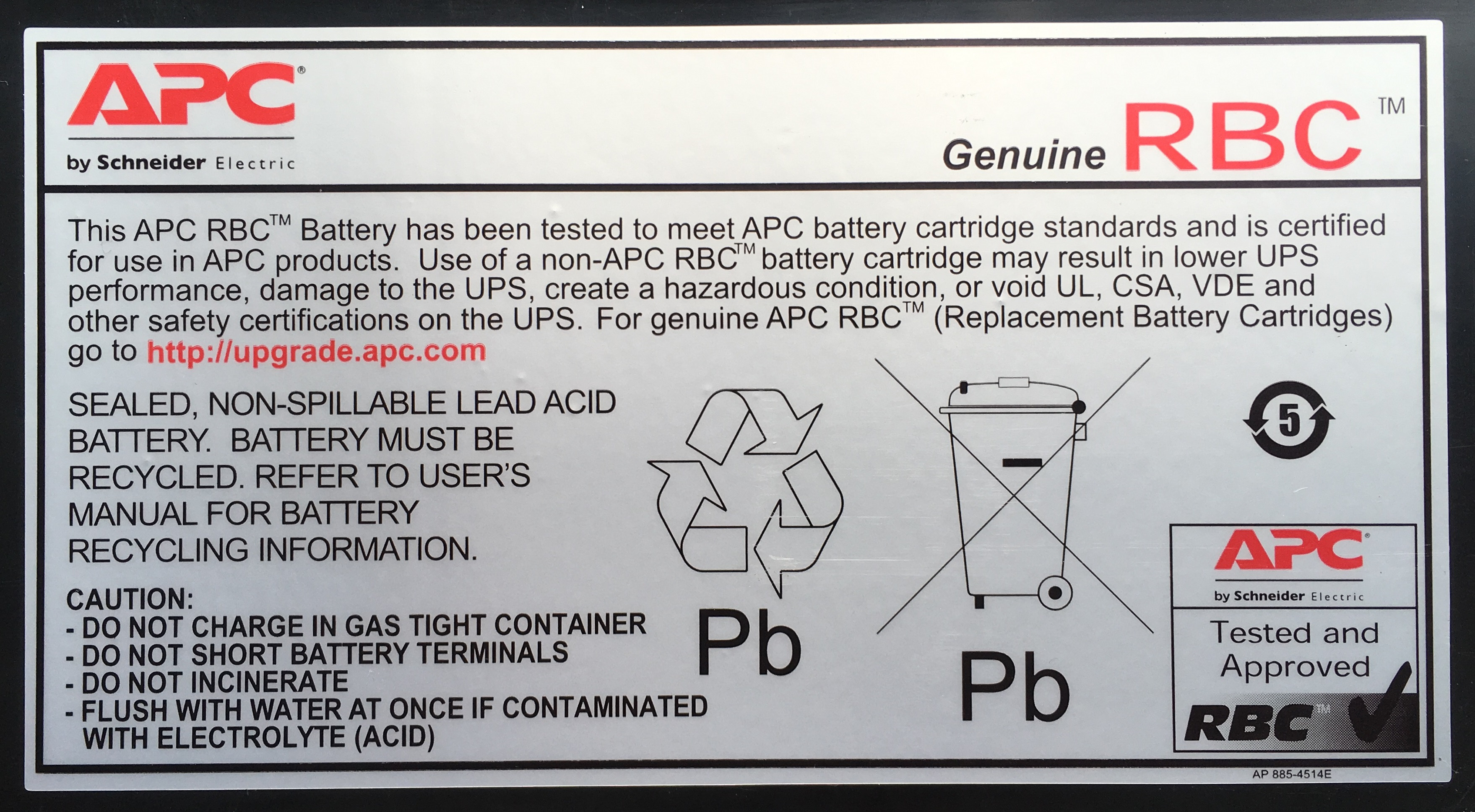 APC APCRBC140 batera para sistema ups Sealed Lead Acid (VRLA) 192 V