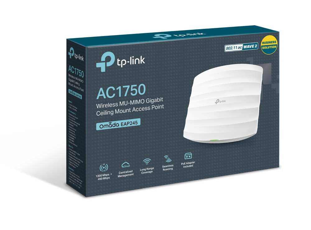 TP-Link EAP245 punto accesso WLAN 1300 Mbit/s Bianco Supporto Power over Ethernet (PoE)