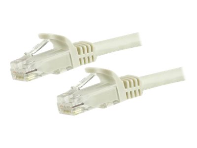 StarTech.com 50cm CAT6 Ethernet Cable - White CAT 6 Gigabit Ethernet Wire -650MHz 100W PoE RJ45 UTP Network/Patch Cord Snagless w/Strain Relief Fluke Tested/Wiring is UL Certified/TIA