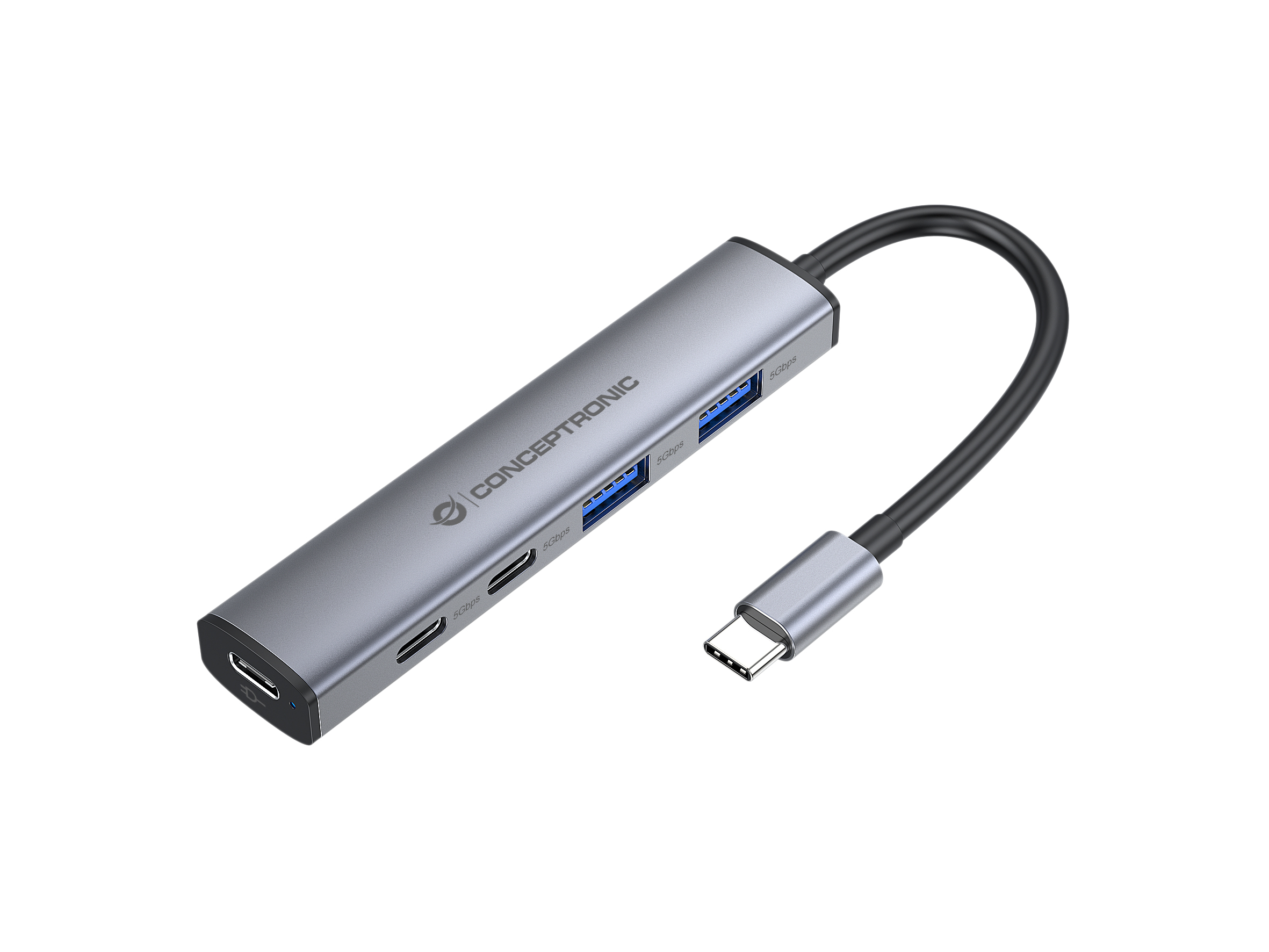 Conceptronic 4-1 Dock USB-C->2xUSB-C/2xUSB-a/100WPD gr
