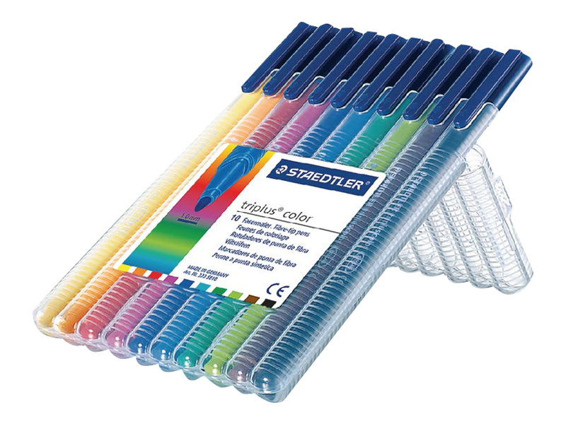 STAEDTLER triplus color - Filzstift - gemischte Farben - wasserbasierte Tinte - 1 mm (Packung mit 10)