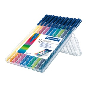 STAEDTLER triplus color - Filzstift - gemischte Farben - wasserbasierte Tinte - 1 mm (Packung mit 10)