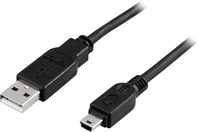 Deltaco USB-24S - 1 m - USB A - Mini-USB B - Mnnlich/Mnnlich - 0,48 Gbit/s - Schwarz