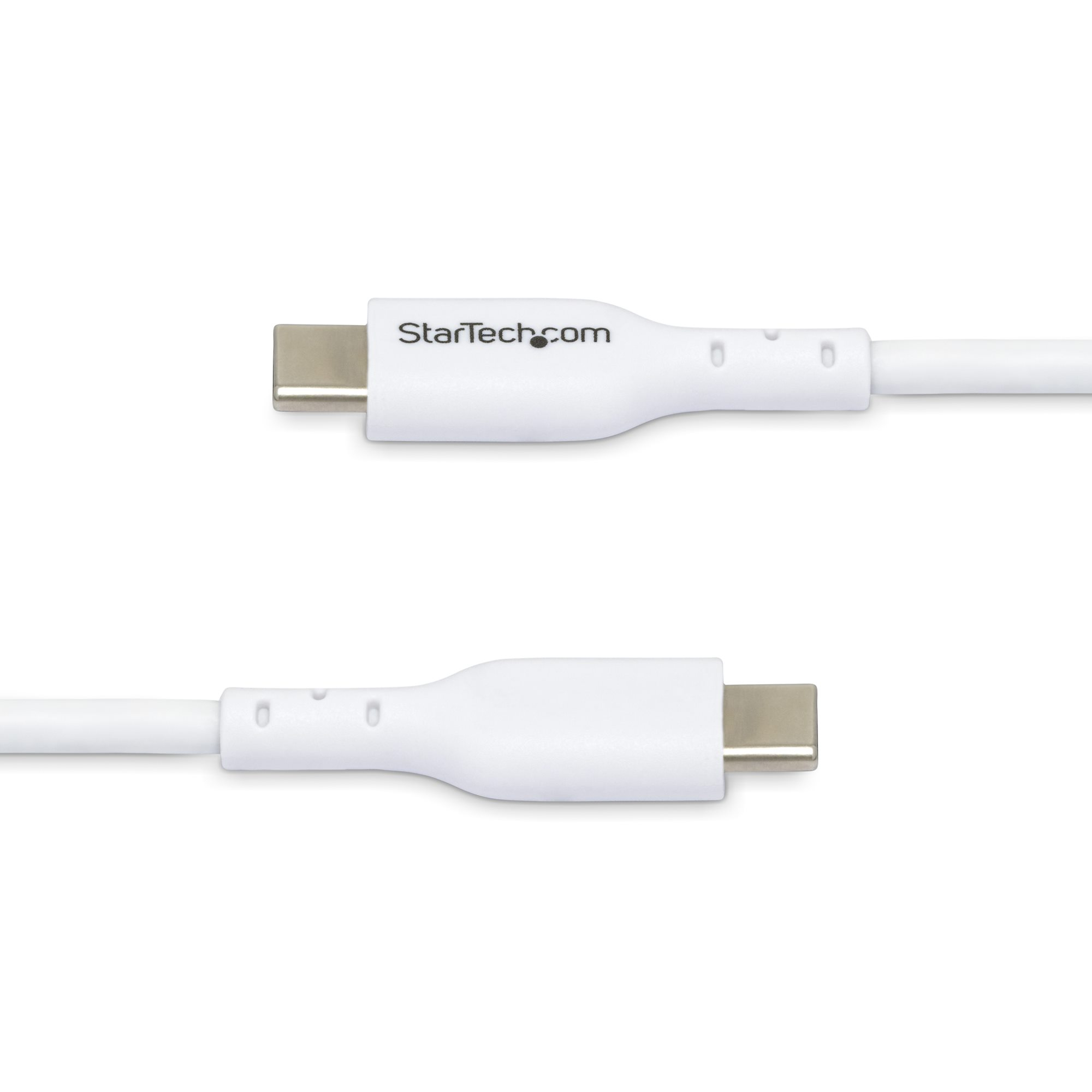 StarTech.com 2m (6.6ft) White USB-C Charging Cable 2-Pack, USB C Cable, USB 2.0 Type-C Laptop Charger Cord, 60W 3A Power Delivery, TPE Jacket, USB-C Data Transfer Cable, M/M