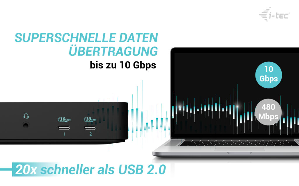 i-tec USB-C Intelligent Triple Display Docking Station + Power Delivery 100W