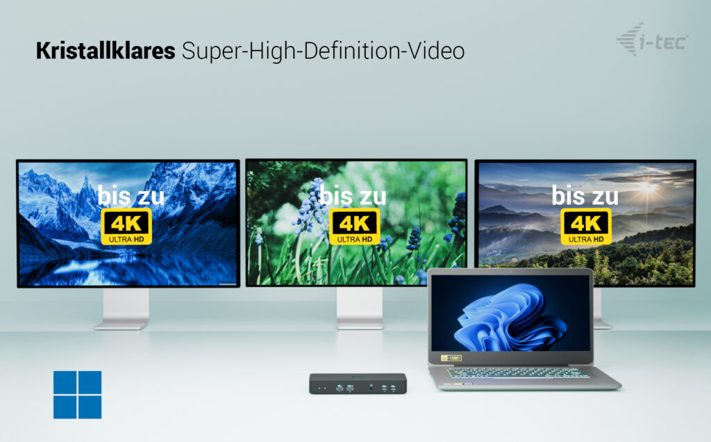 i-tec USB-C Intelligent Triple Display Docking Station + Power Delivery 100W