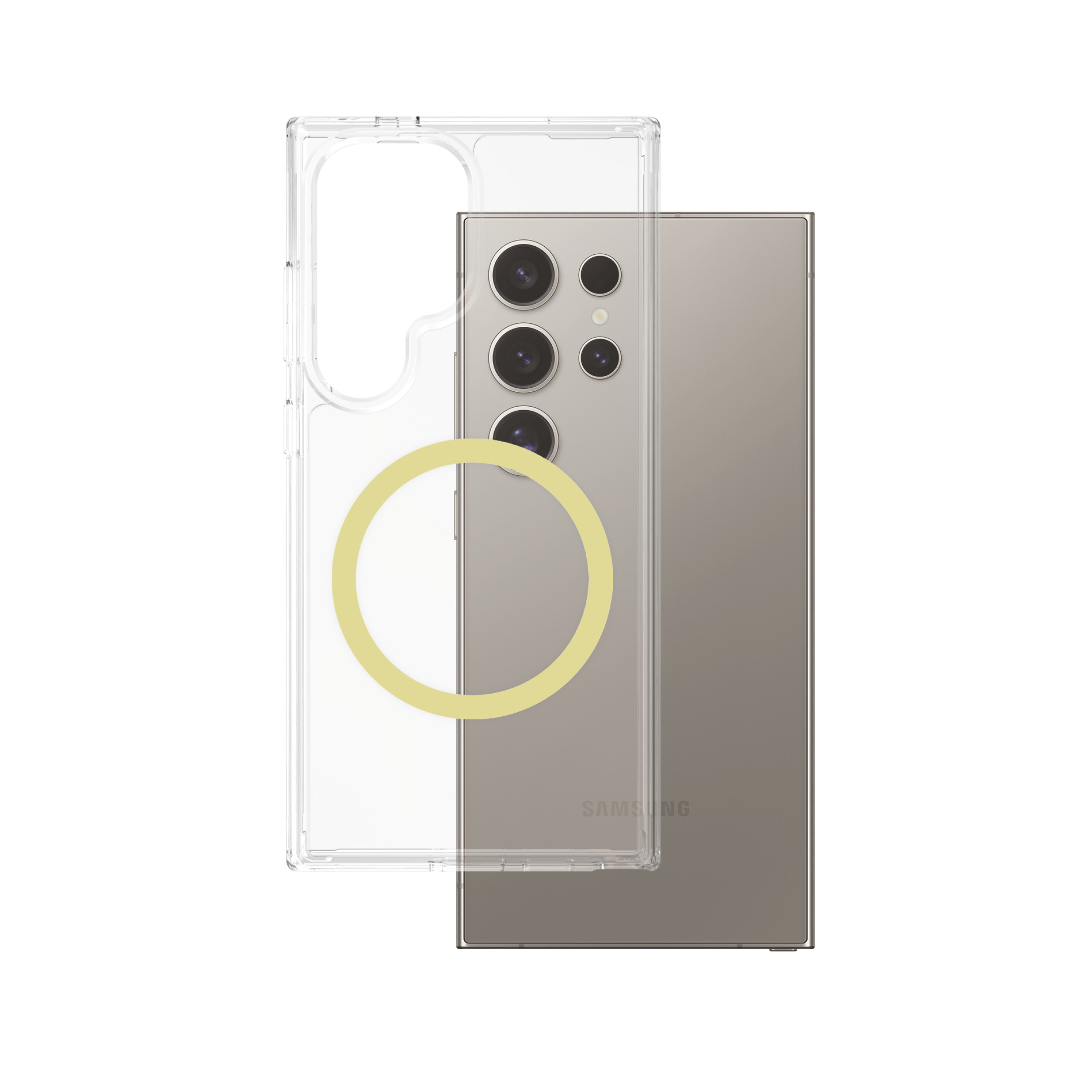 PanzerGlass CARE by  Flagship Case Transparent Urban Combat w. Chardonnay Qi Compatible Samsung Galaxy S 2025 Ultra