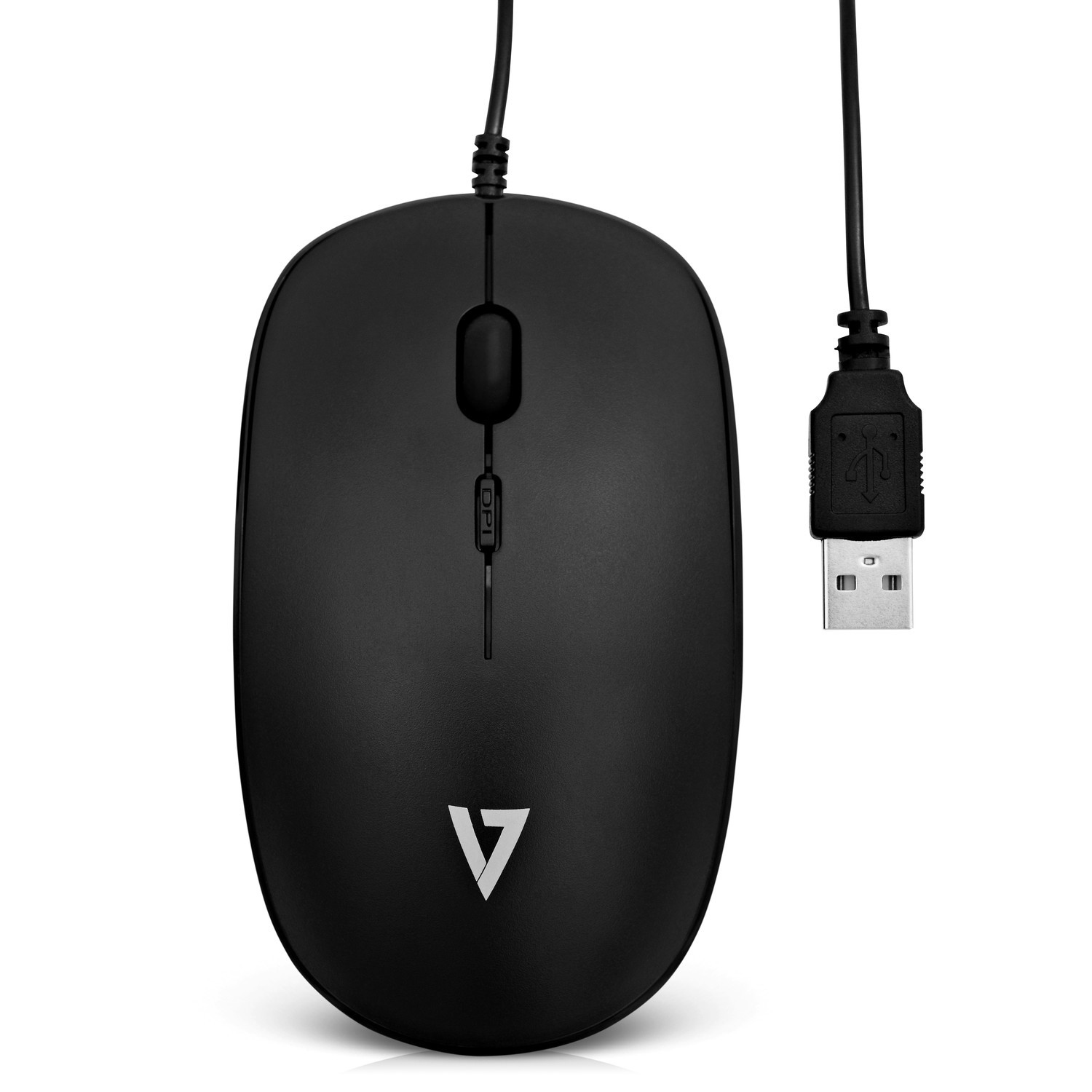 V7 MU200-1E - Low Profile - Maus - optisch - 4 Tasten