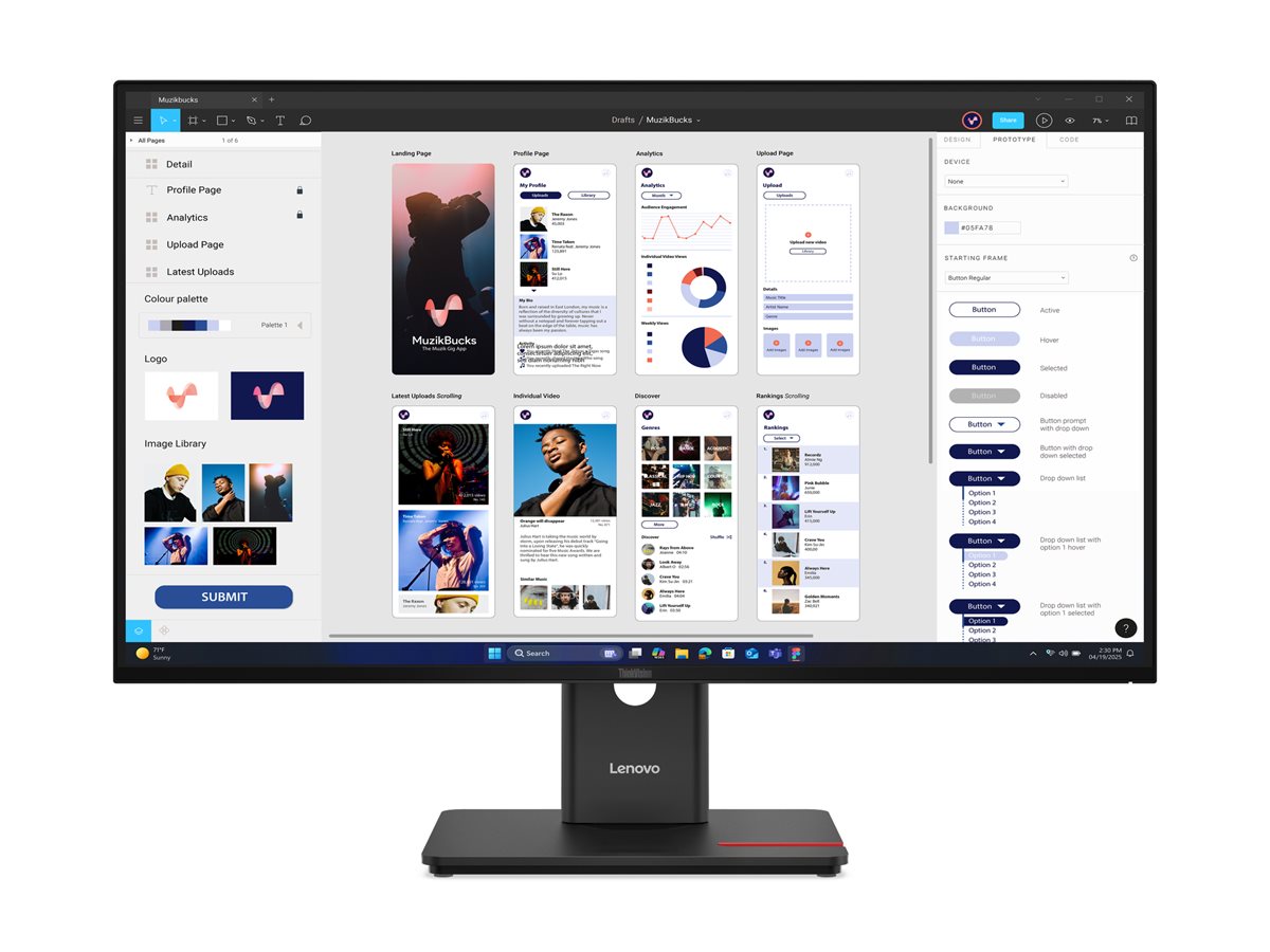 Lenovo ThinkVision T32UD-40 LED display 80 cm (31.5) 3840 x 2160 Pixel 4K Ultra HD LCD Nero