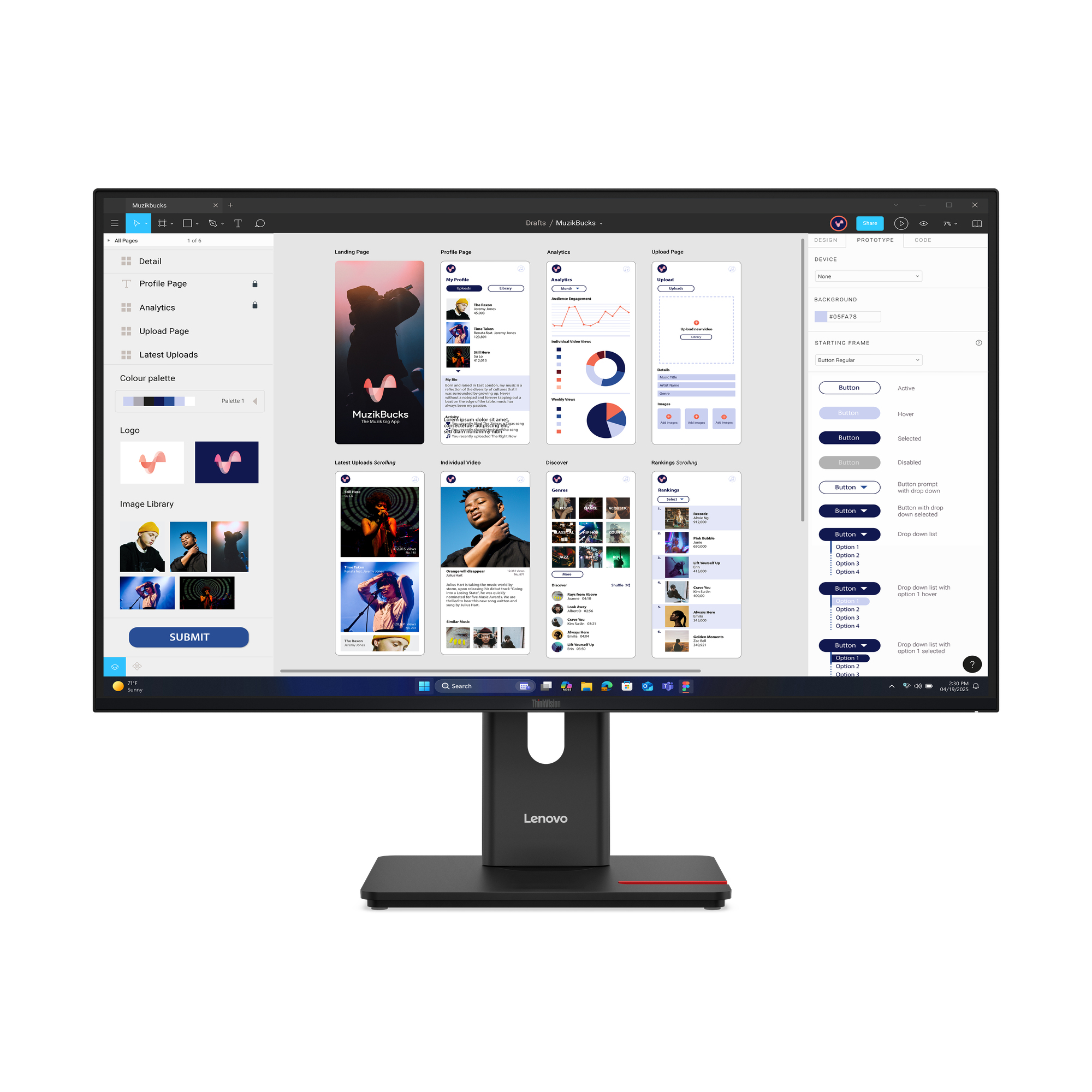 Lenovo ThinkVision T32UD-40 LED display 80 cm (31.5) 3840 x 2160 Pixel 4K Ultra HD LCD Nero