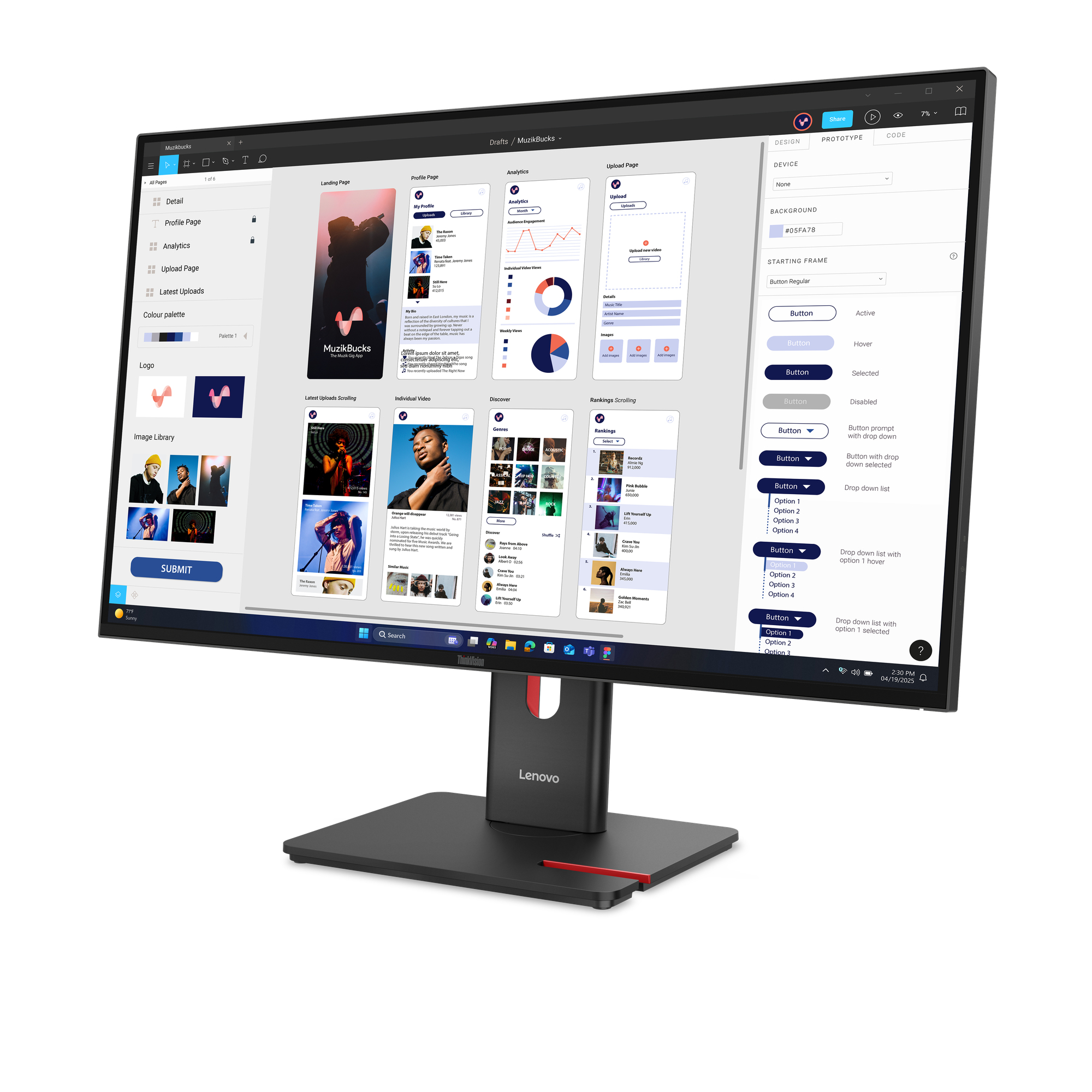 Lenovo ThinkVision T32UD-40 LED display 80 cm (31.5) 3840 x 2160 Pixel 4K Ultra HD LCD Nero