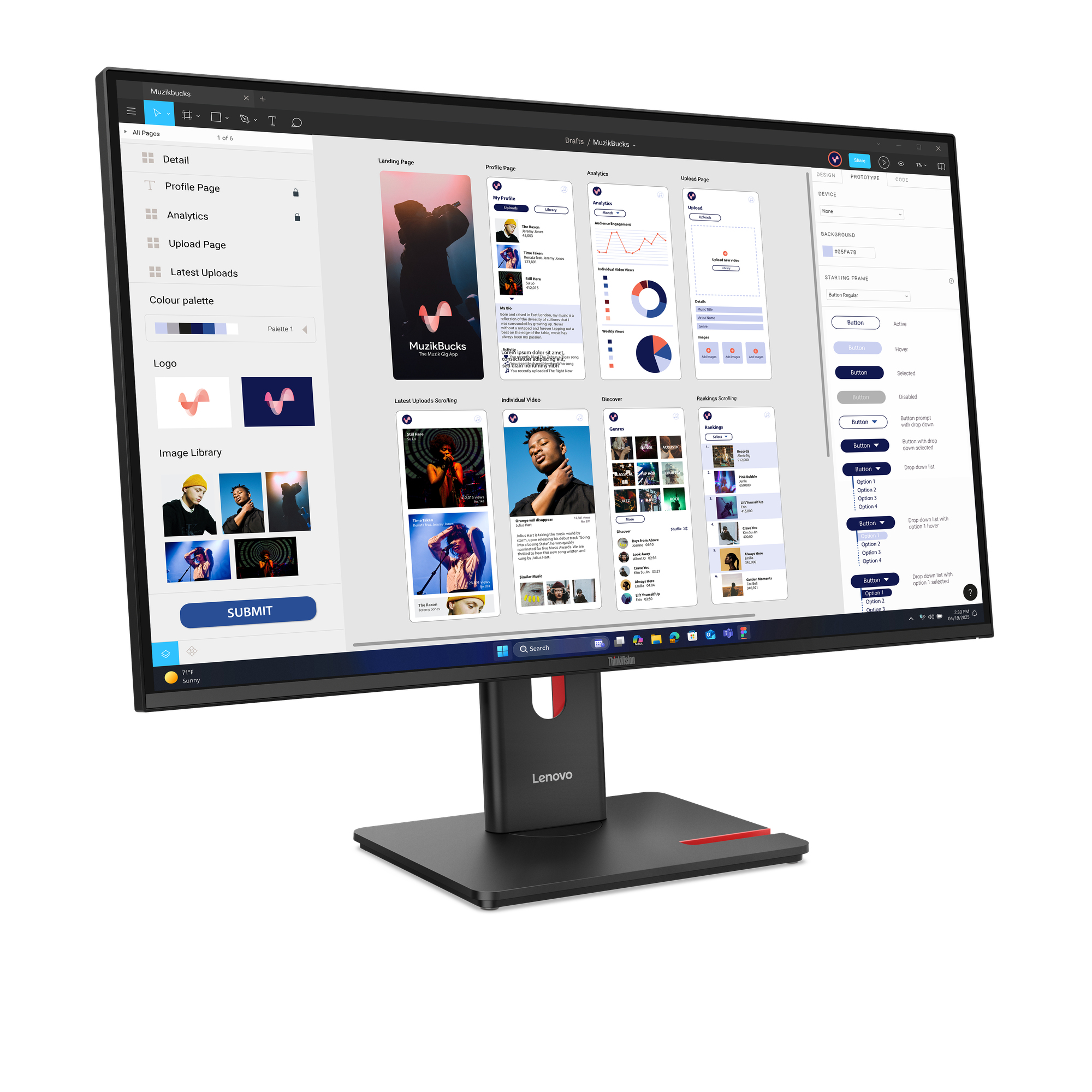 Lenovo ThinkVision T32UD-40 LED display 80 cm (31.5) 3840 x 2160 Pixel 4K Ultra HD LCD Nero
