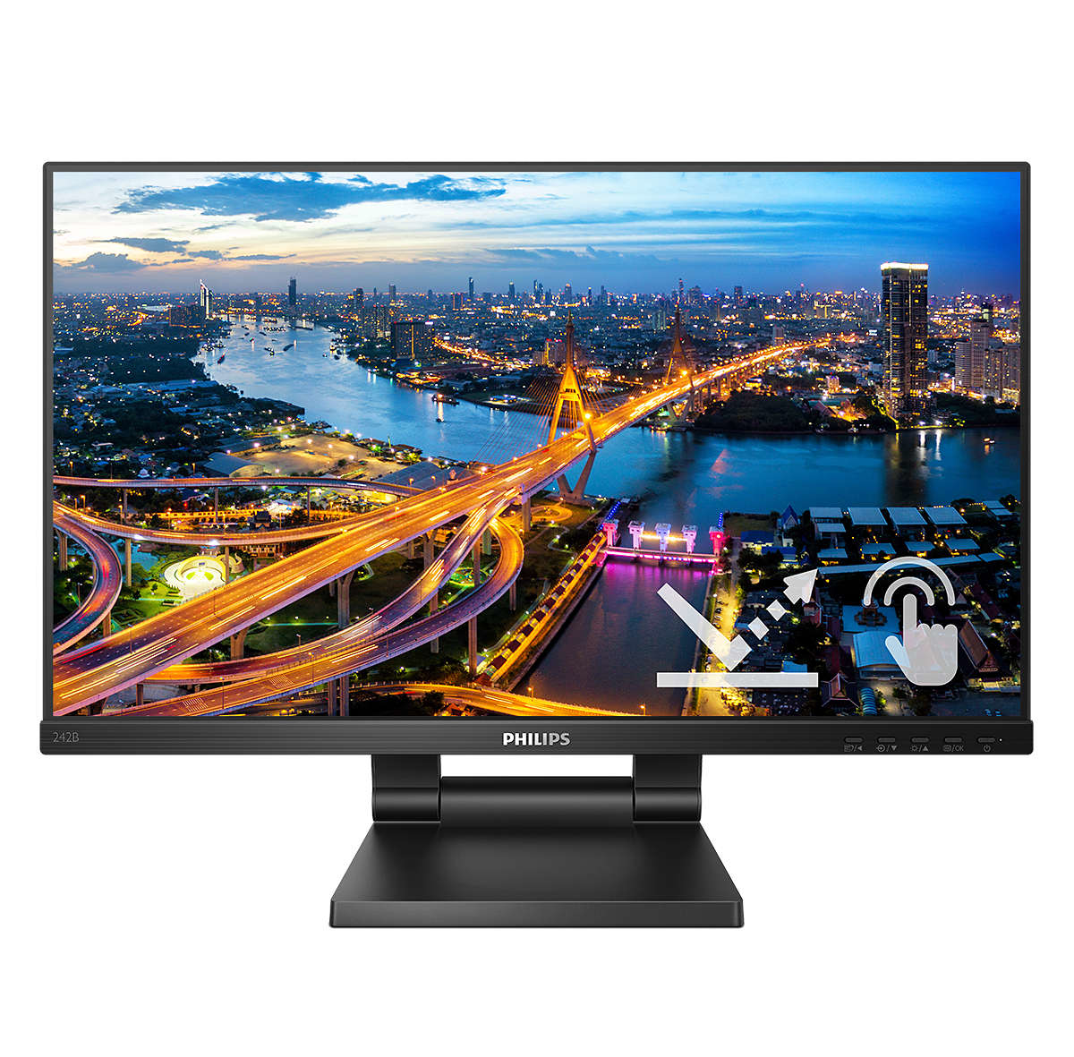 Philips 242B1TC/00 computer monitor 60.5 cm (23.8) 1920 x 1080 pixels Full HD LED Touchscreen Black