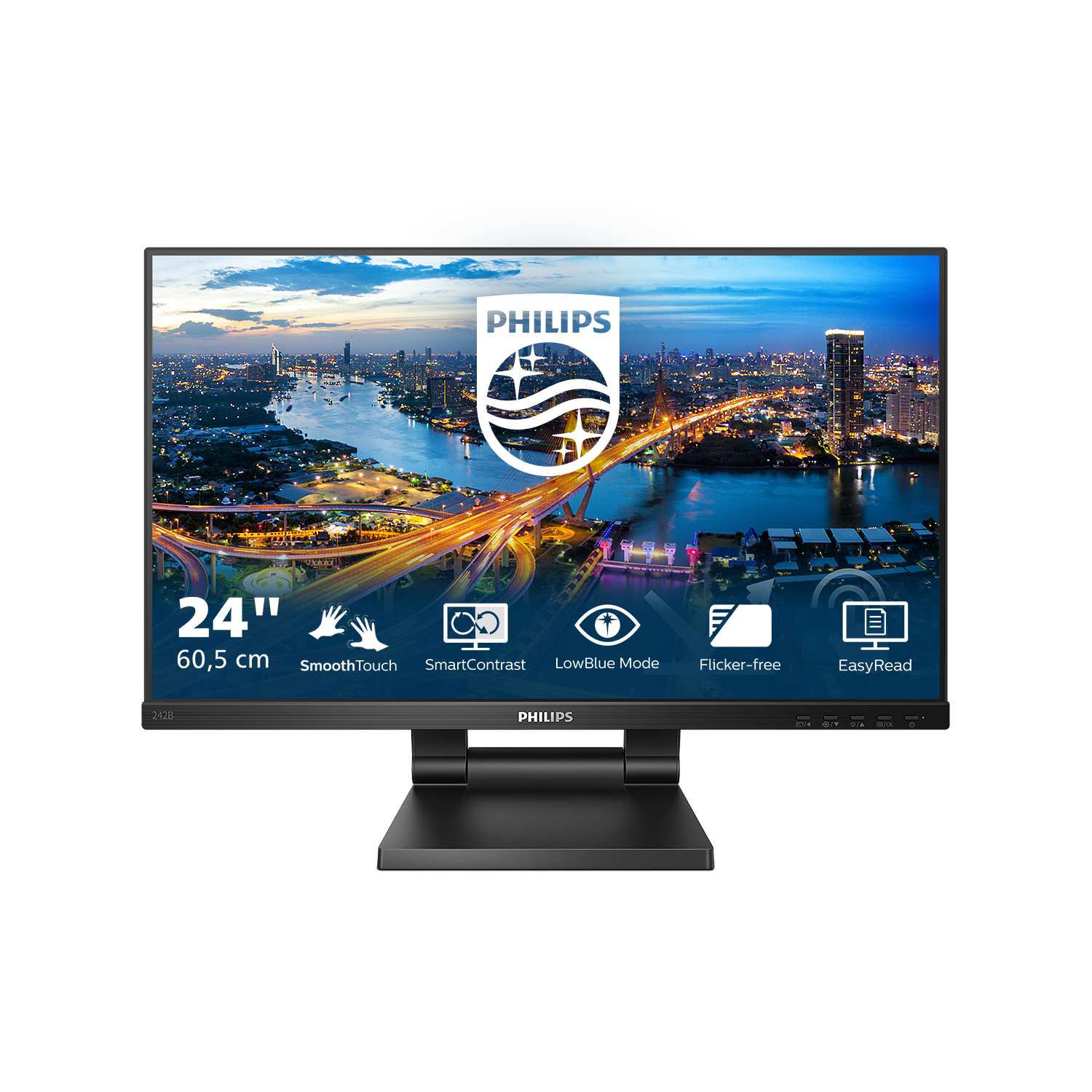 Philips 242B1TC/00 Monitor PC 60,5 cm (23.8) 1920 x 1080 Pixel Full HD LED Touch screen Nero