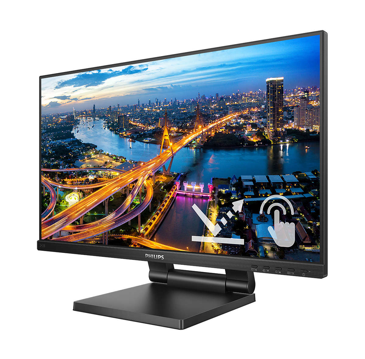 Philips 242B1TC/00 Monitor PC 60,5 cm (23.8) 1920 x 1080 Pixel Full HD LED Touch screen Nero