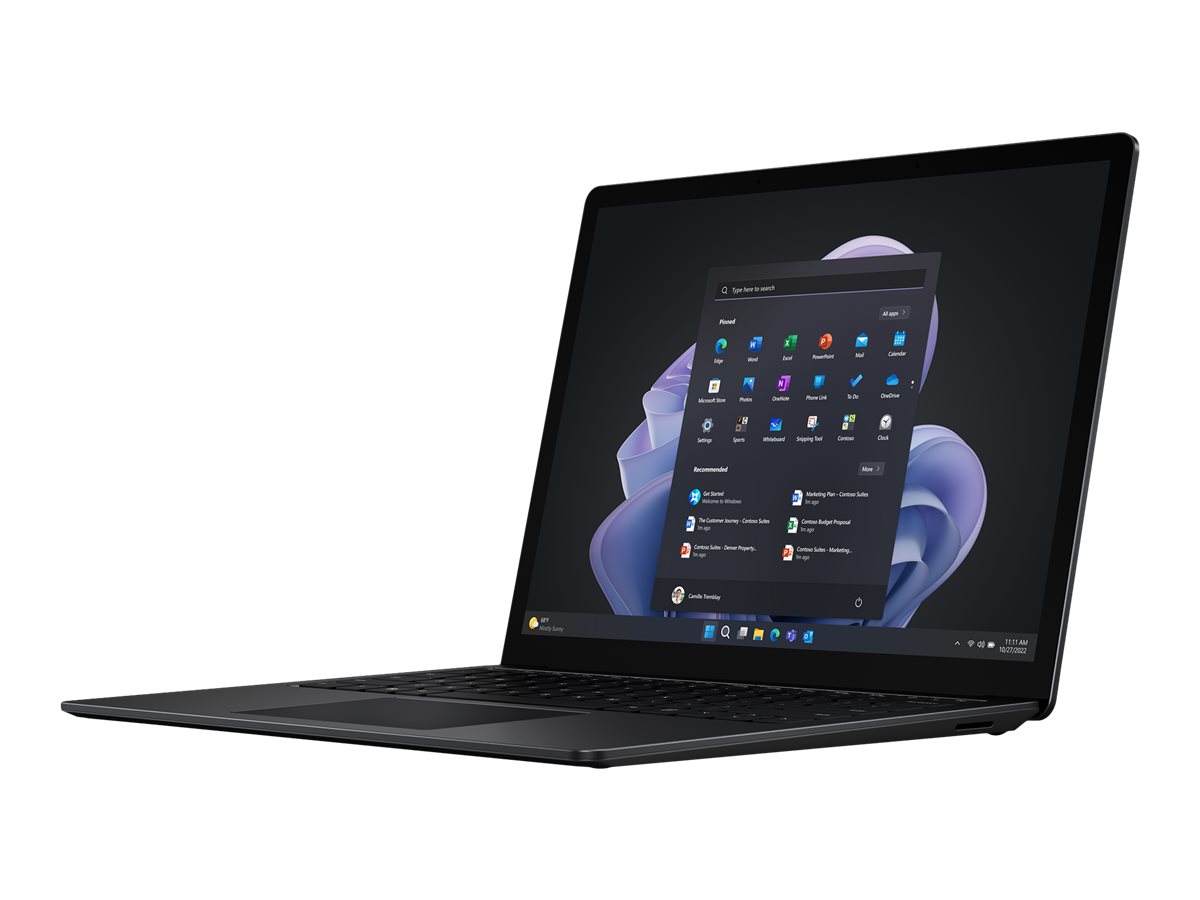 Microsoft Surface Laptop 5 i7-1265U Notebook 38.1 cm (15) Touchscreen Intel Core i7 8 GB LPDDR5x-SDRAM 512 GB SSD Wi-Fi 6 (802.11ax) Windows 11 Pro Black