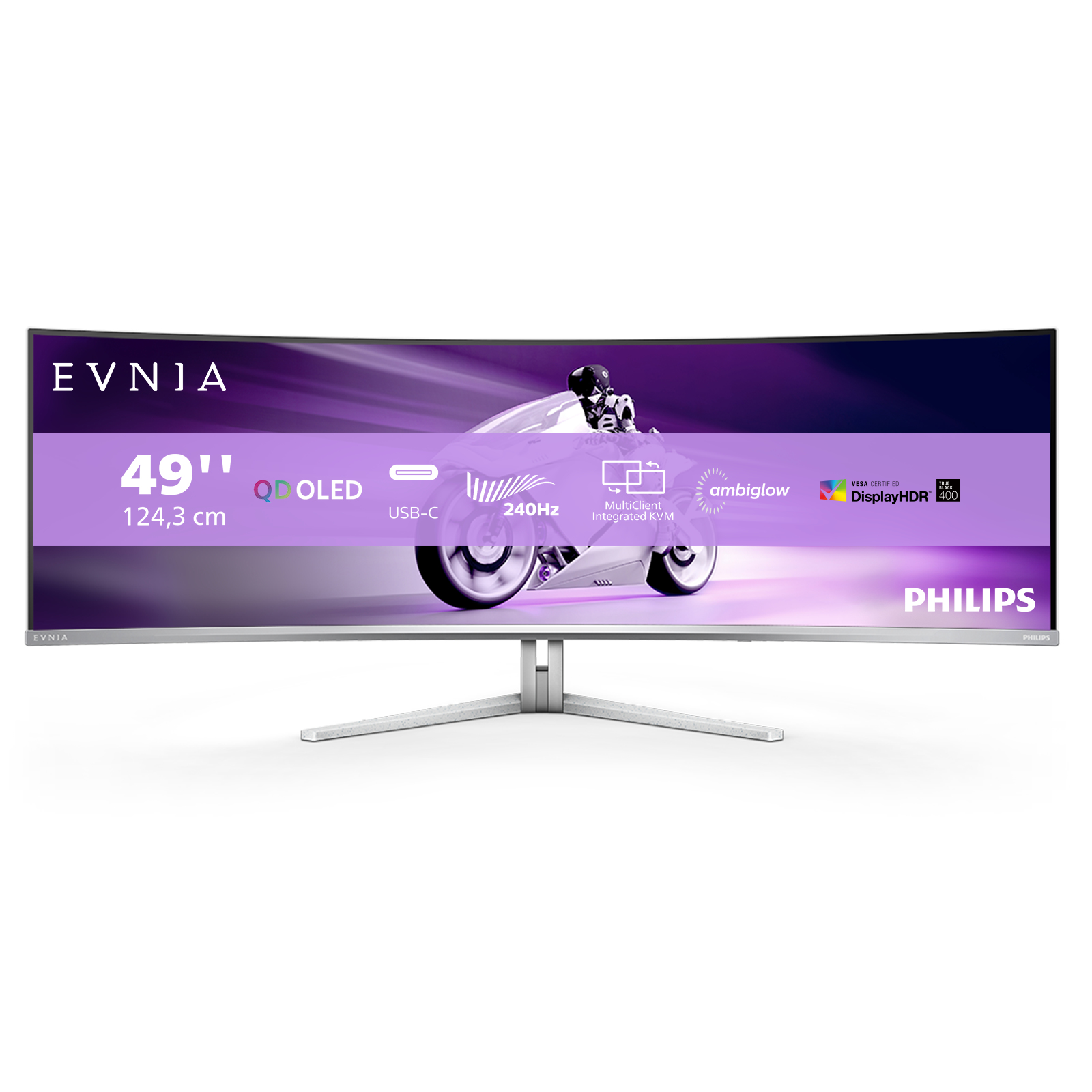 Philips 49M2C8900/00 Monitor PC 124,2 cm (48.9) 5120 x 1440 Pixel Bianco