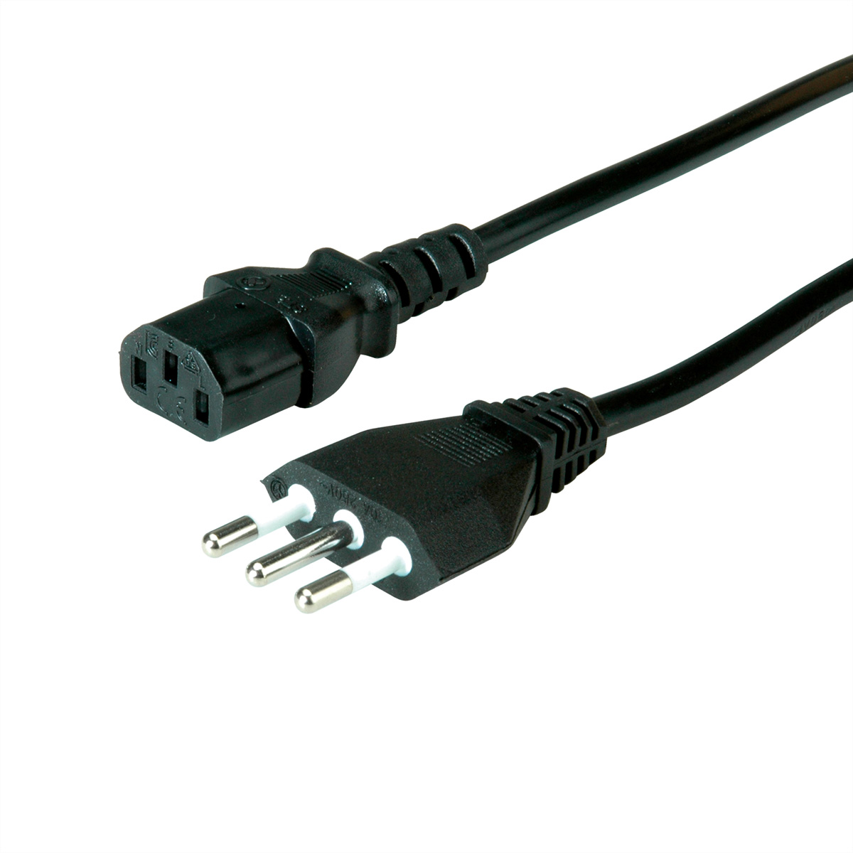 VALUE Netzkabel IT - C13 - Strom/Netzteil - 0,6 m
