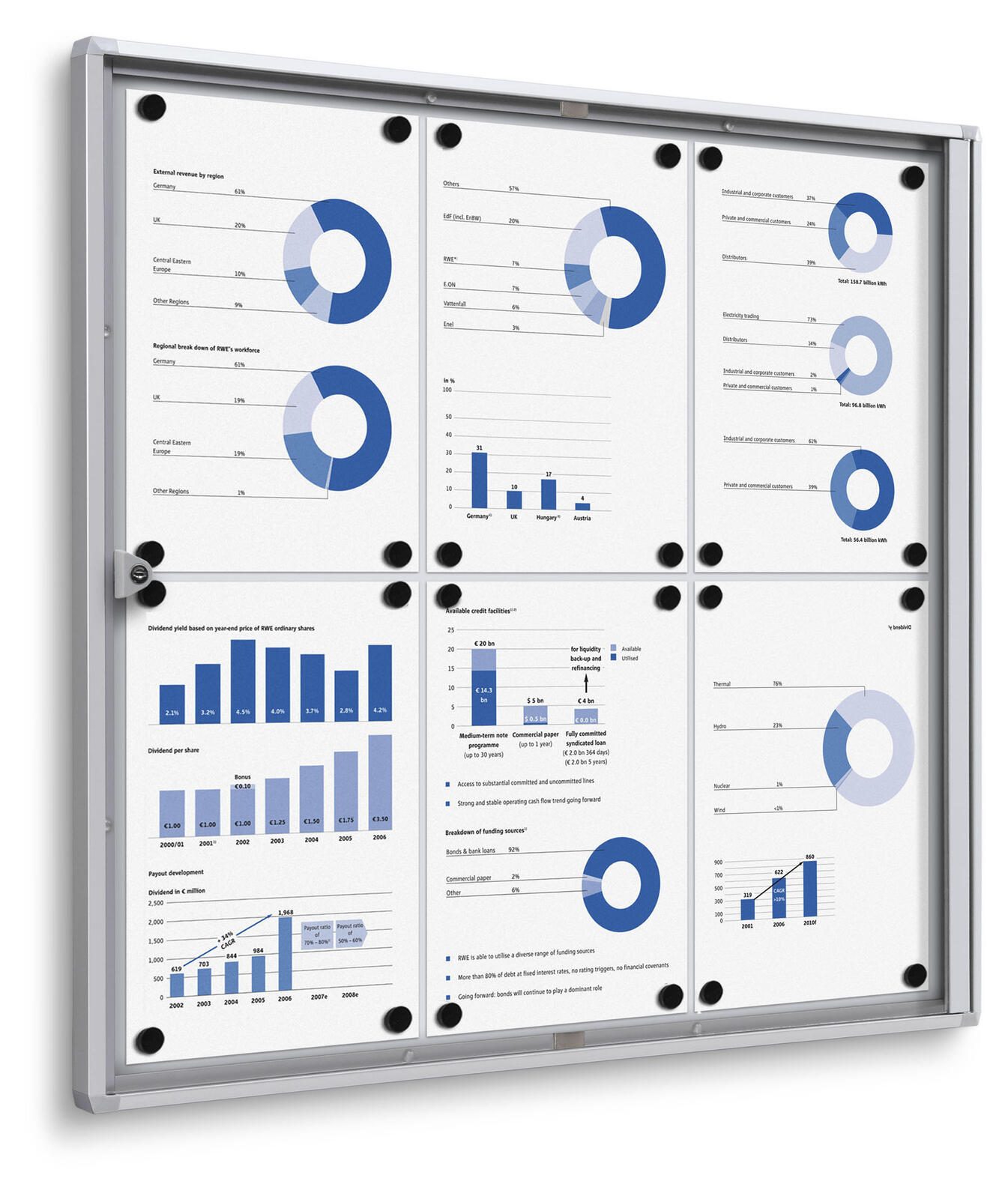 Showdown Displays Schaukasten Economy XS silber 6x DIN A4