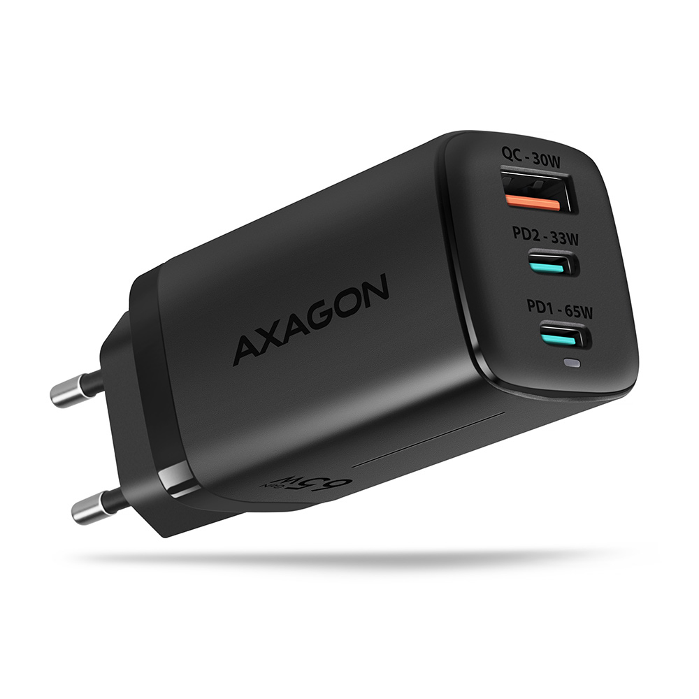 Axagon ACU-DPQ65 cargador de dispositivo m�vil Smartphone Negro Corriente alterna Carga r�pida Interior