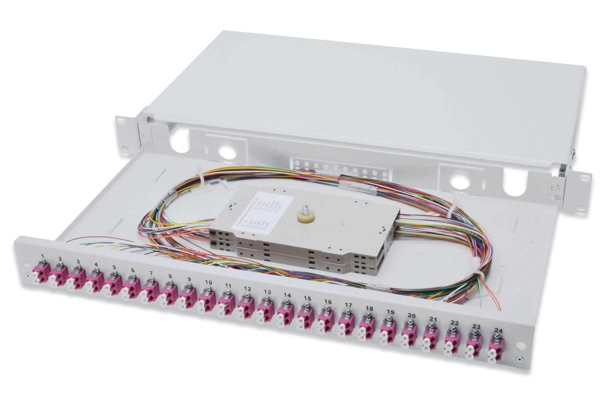 Digitus Fiber Optic Sliding Splice Box, 1U, Equipped, LC, OM4