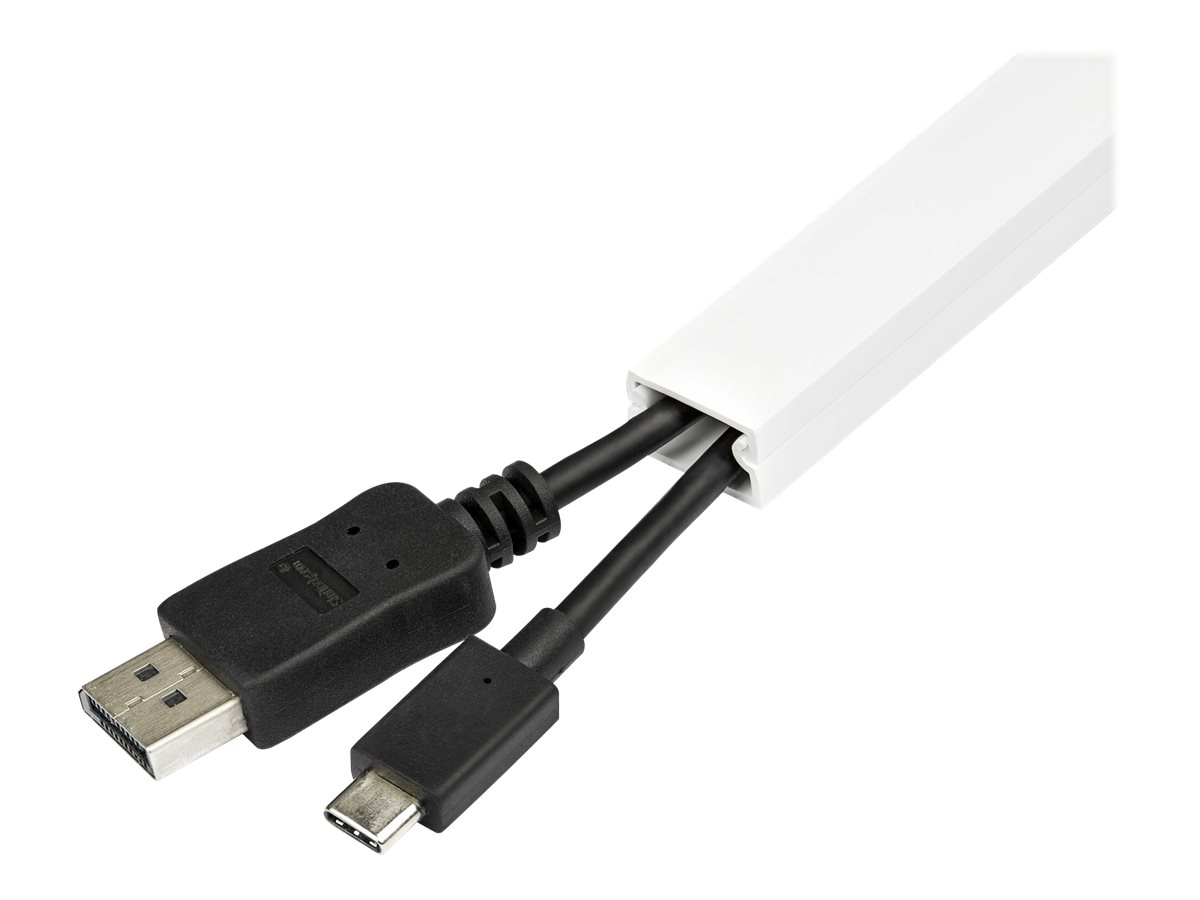 StarTech.com Chemin de C�bles PVC Robuste avec Couvercle et Ruban Adh�sif - 19mm W x 11mm H - Longueur 1m - Passe C�ble pour C�bles R�seaux/�lectriques, Max 6 C�bles, Homologu� UL