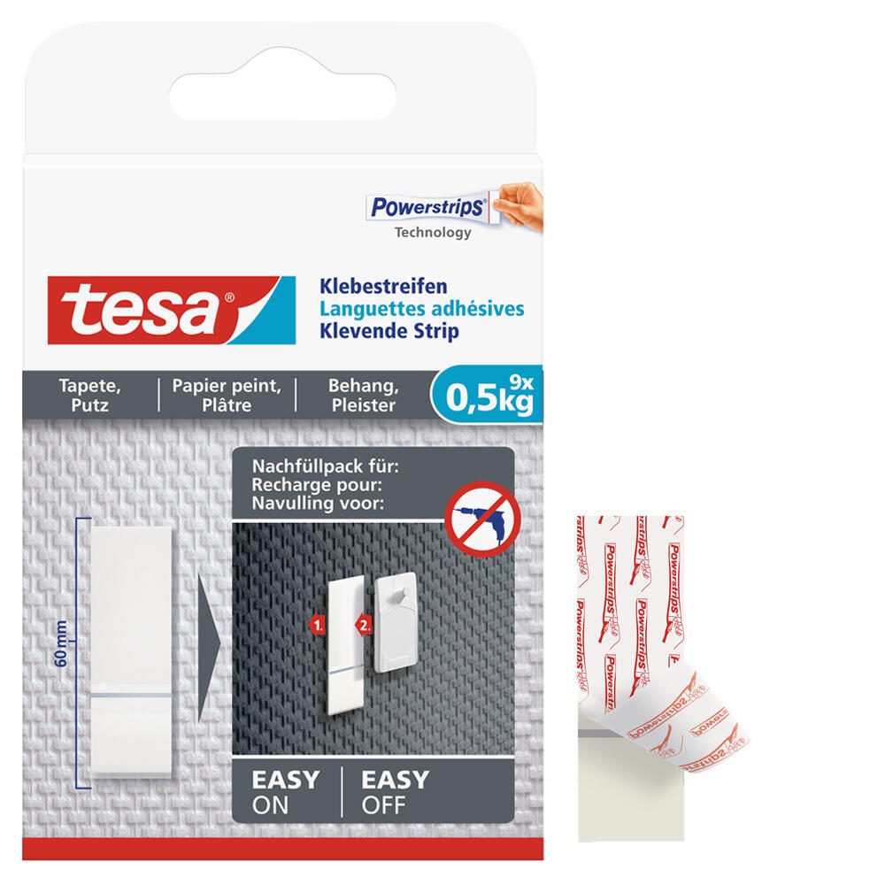 Tesa 77770 Klebestreifen Wei Inhalt 9 St.