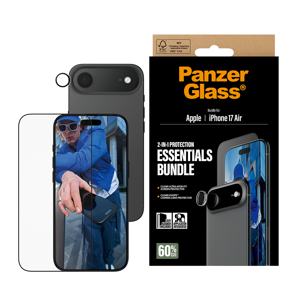 PanzerGlass 2-in-1 Essentials Bundle iPhone 17 Air