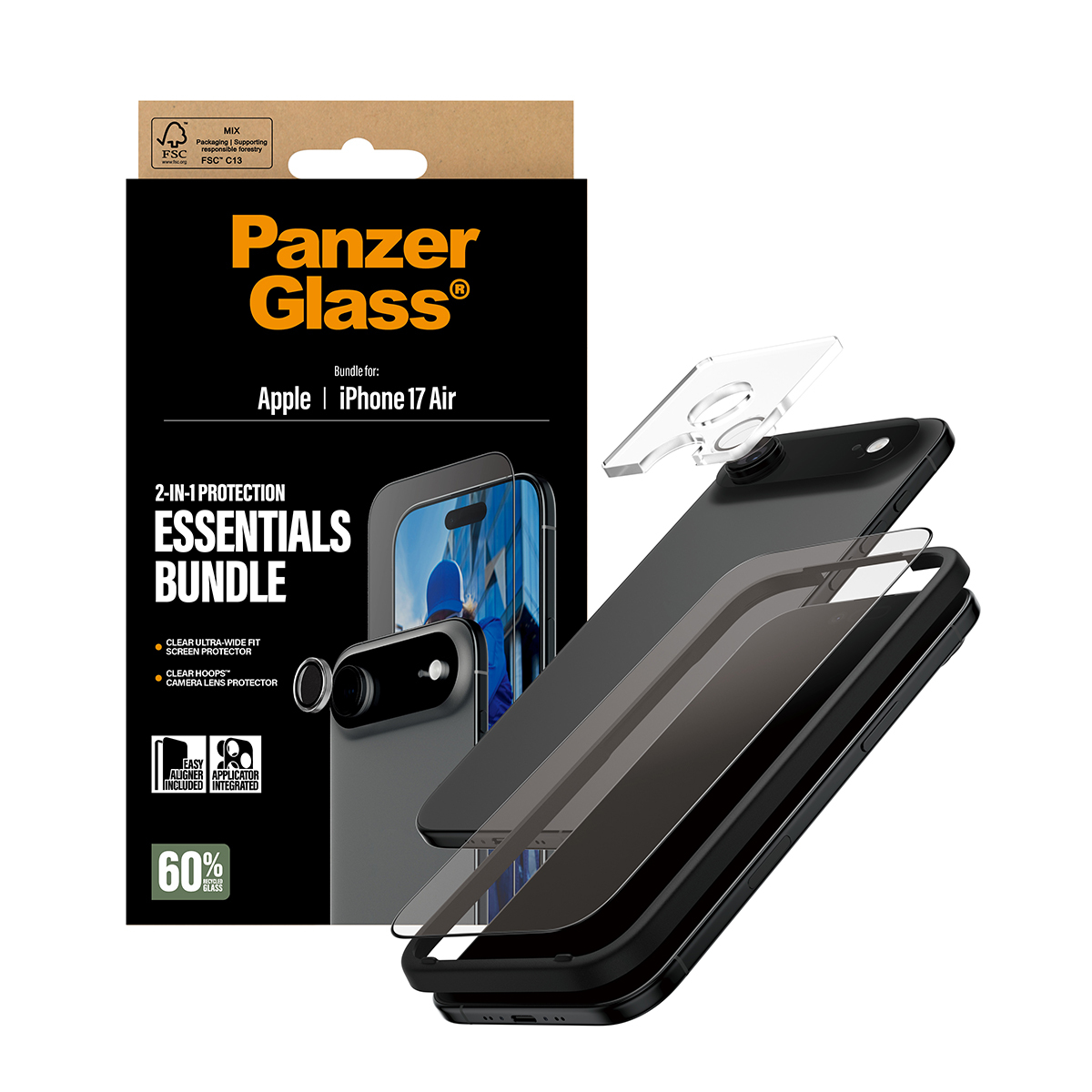 PanzerGlass 2-in-1 Essentials Bundle iPhone 17 Air