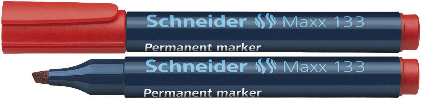 Schneider Schreibger�te Schneider Pen Maxx 133 - Rot - Mei�el - Schwarz - Rot - Medium - 1 mm - 4 mm