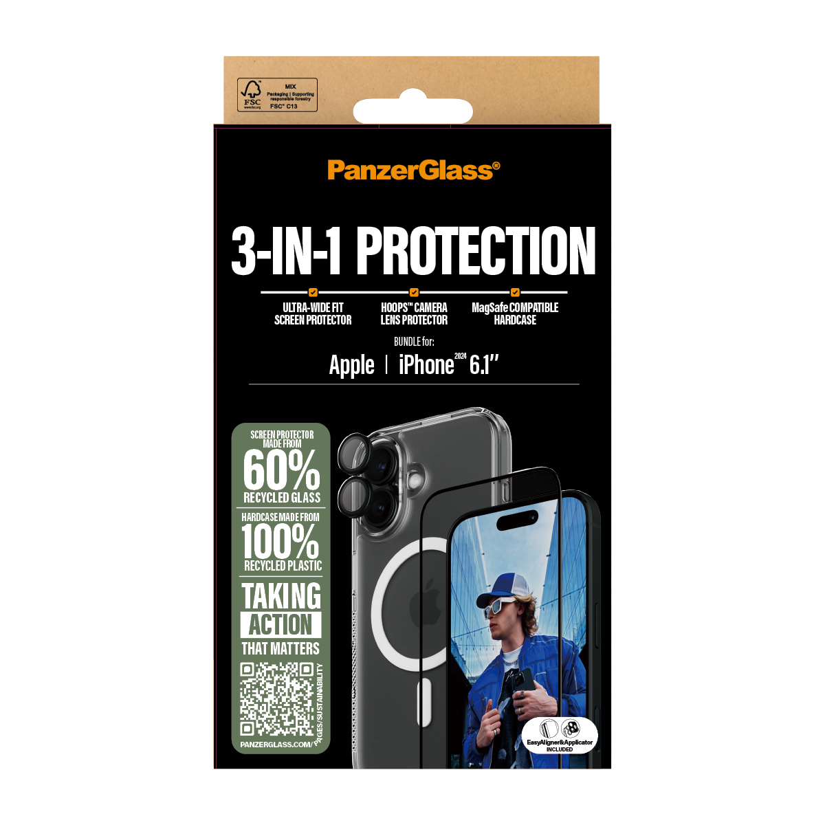 PanzerGlass PG 3-in-1 Bundle iPhone 16 6.1Inch