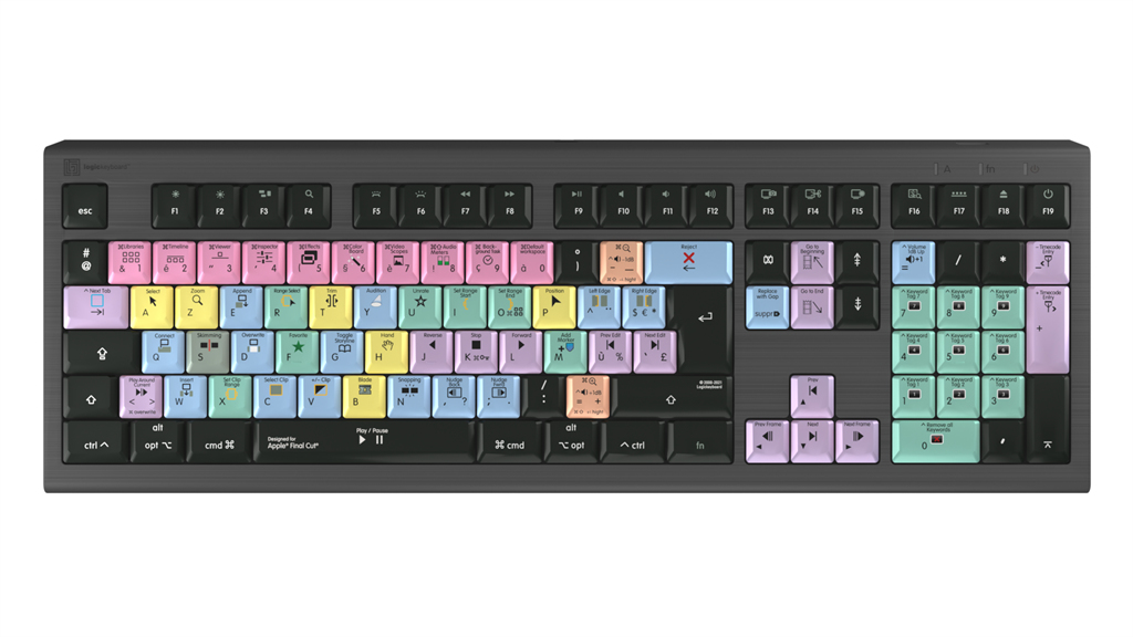 Logickeyboard LKB-FCPX10-A2M-FR clavier USB AZERTY Franais Noir