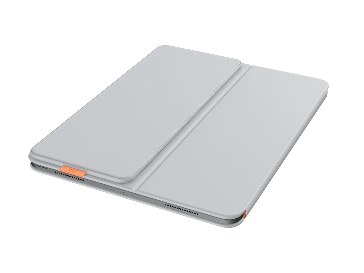 Logitech Flip Folio - Tastatur und Folioh�lle - full size - kabellos - Bluetooth 5.1 LE - QWERTZ - Deutsch - Pale Gray - f�r Apple 13-inch iPad Air (M2, M3)