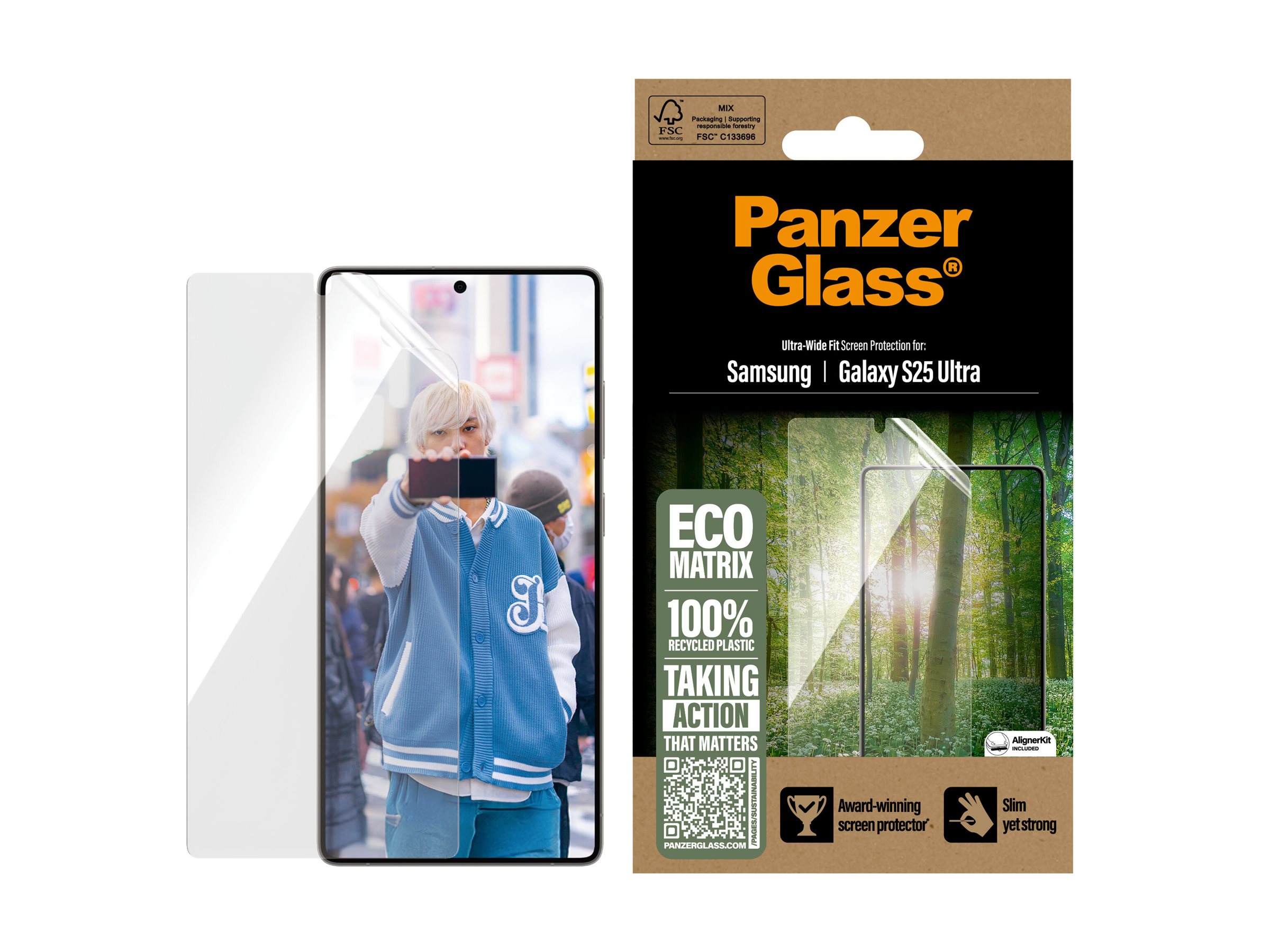 PanzerGlass  ECO MATRIX Screen Protector Samsung Galaxy S25 Ultra | Ultra-Wide Fit