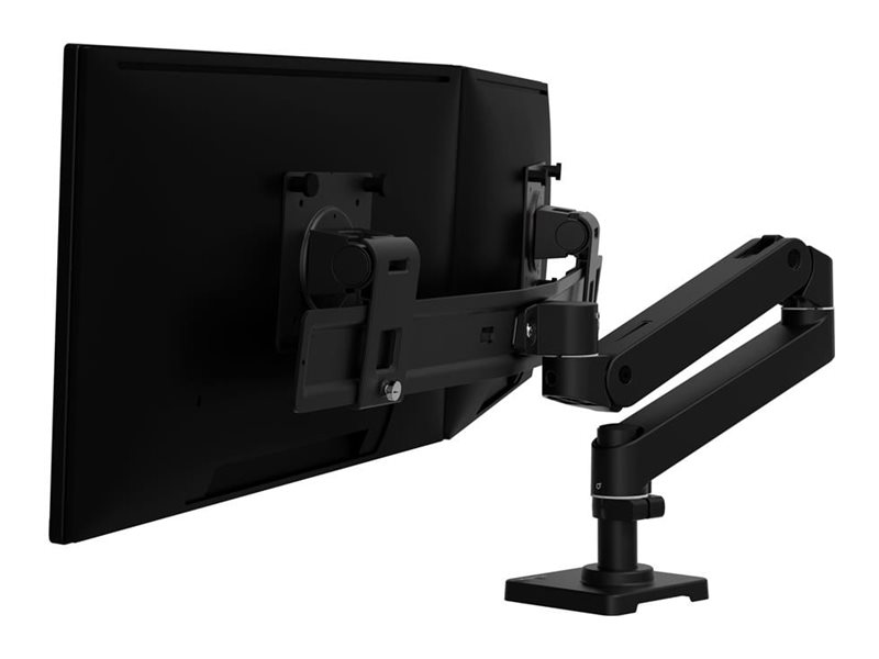 Ergotron LX Pro - Befestigungskit (Dual Direct Arm, 2 Drehgelenke, 2-teilige Tischklemme, Befestigungsmaterialien, Basis, Arm fr zwei Bildschirme, Verlngerung, Stange, Stangenring) - fr 2 LCD-/Plasma-Konsolen - Aluminium - Schwarz - Bildschirmgre: bi