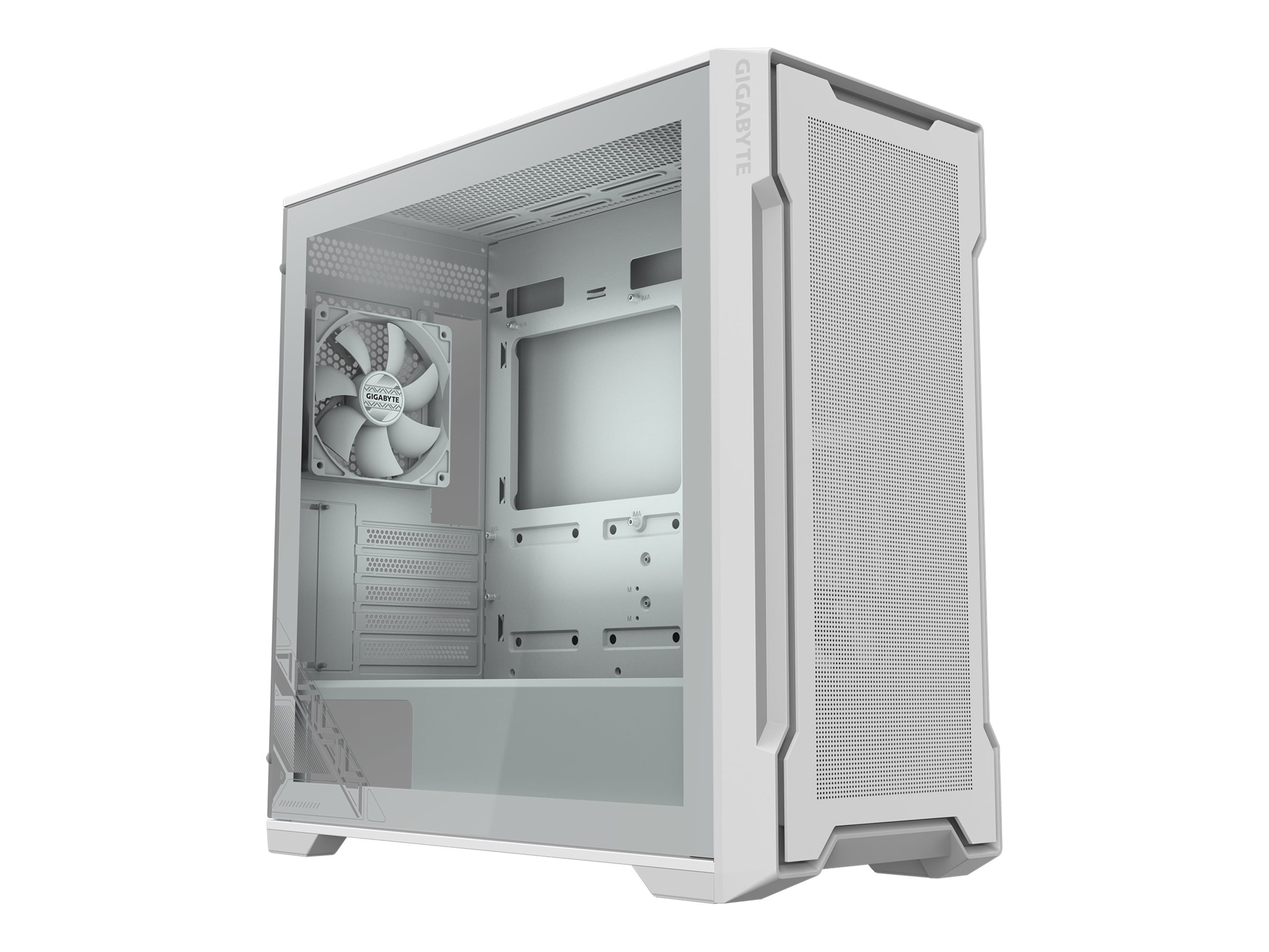 Gigabyte C102 GLASS ICE - Mid tower - mini ITX / micro ATX - Seitenteil mit Fenster (gehrtetes Glas)