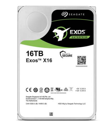 Seagate Exos X16 internal hard drive 16 TB 7200 RPM 256 MB 3.5 Serial ATA III