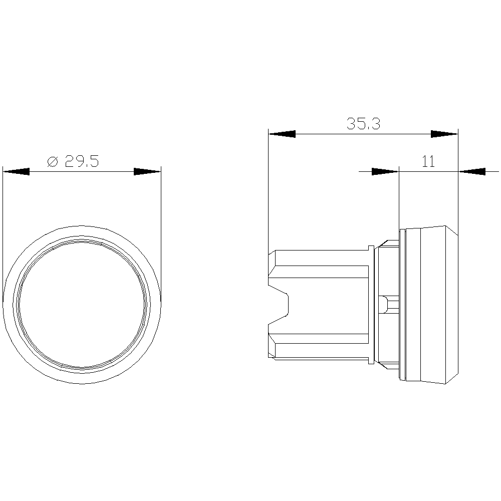 Siemens 3SU10010AB300AA0 attuatore elettrico IP66, IP67, IP69, IP69K Nero, Giallo