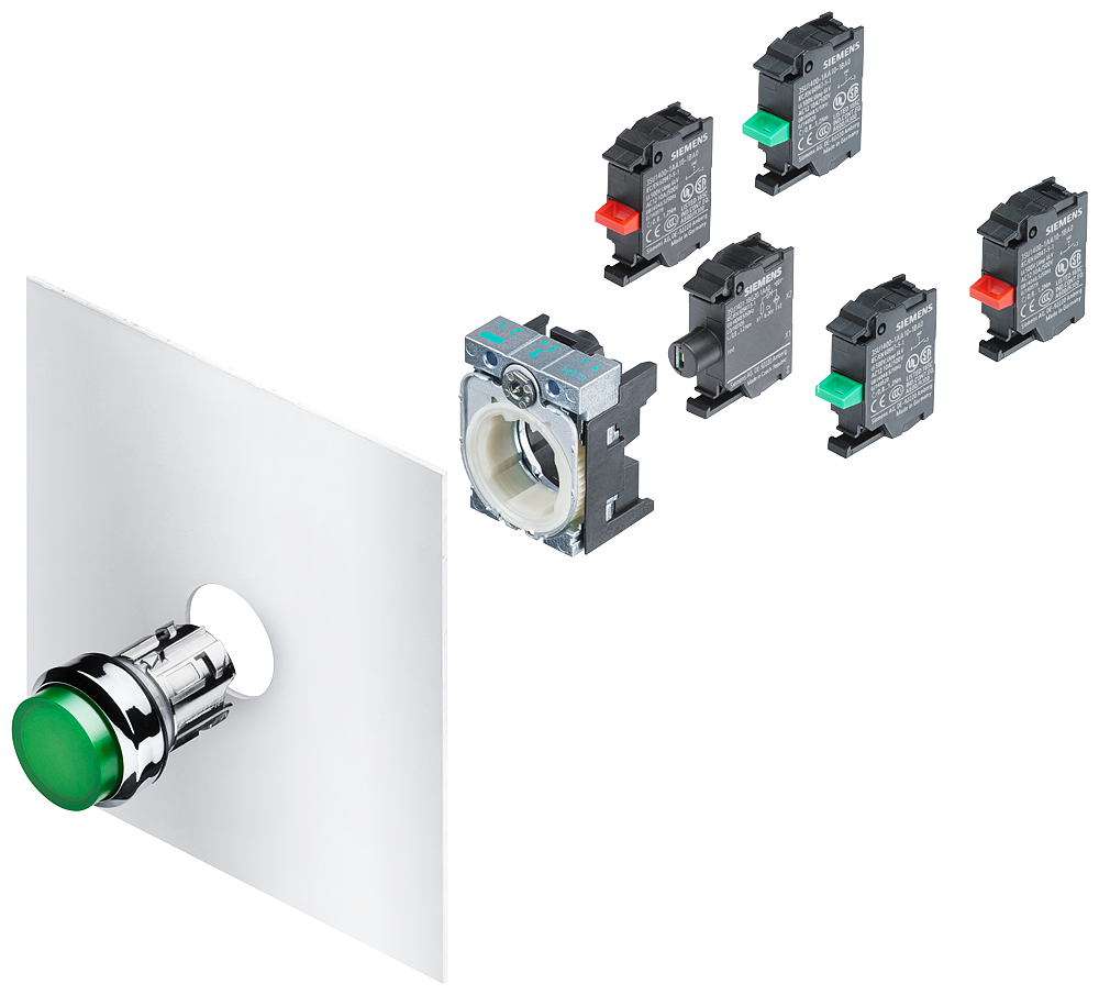 Siemens 3SU10010AB300AA0 attuatore elettrico IP66, IP67, IP69, IP69K Nero, Giallo