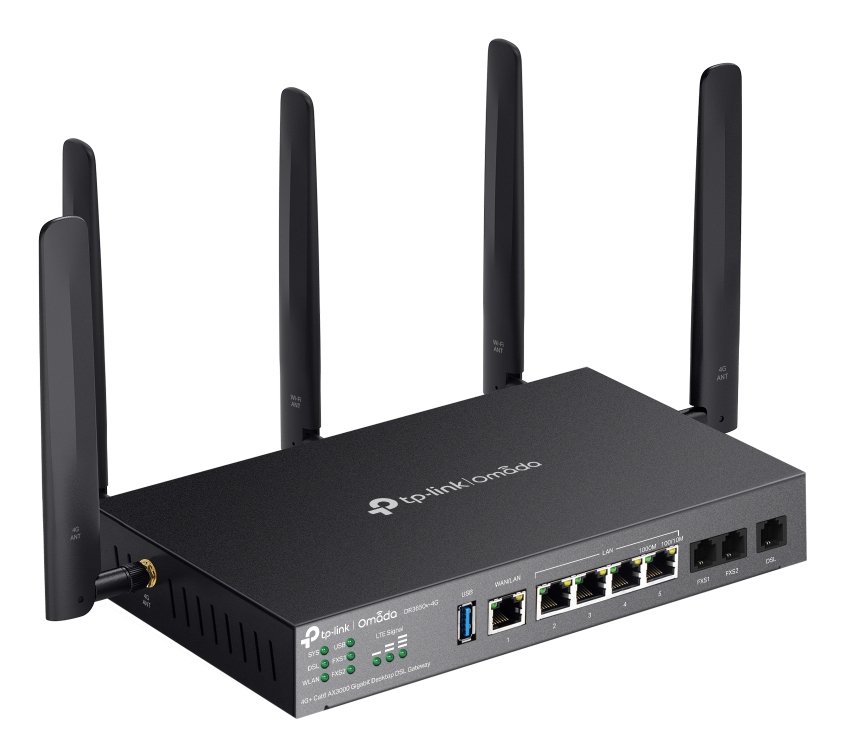 TP-Link Omada DR3650V-4G router inalmbrico Gigabit Ethernet Doble banda (2,4 GHz / 5 GHz) Negro