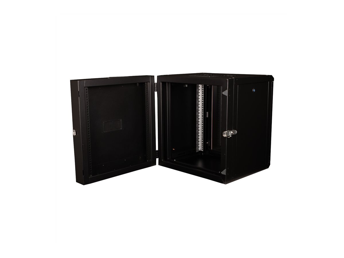 ROLINE 19-inch wall-mounted housing Pro 12 U, 600x600 WxD two-piece swivelling black