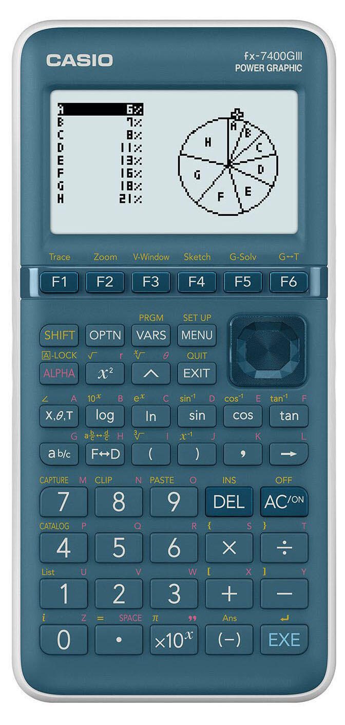 Casio FX-7400GIII Calcolatrice grafica Cyan Display (cifre): 21 a batteria (L x A x P) 87.5 x 21.3 x 180.5 mm