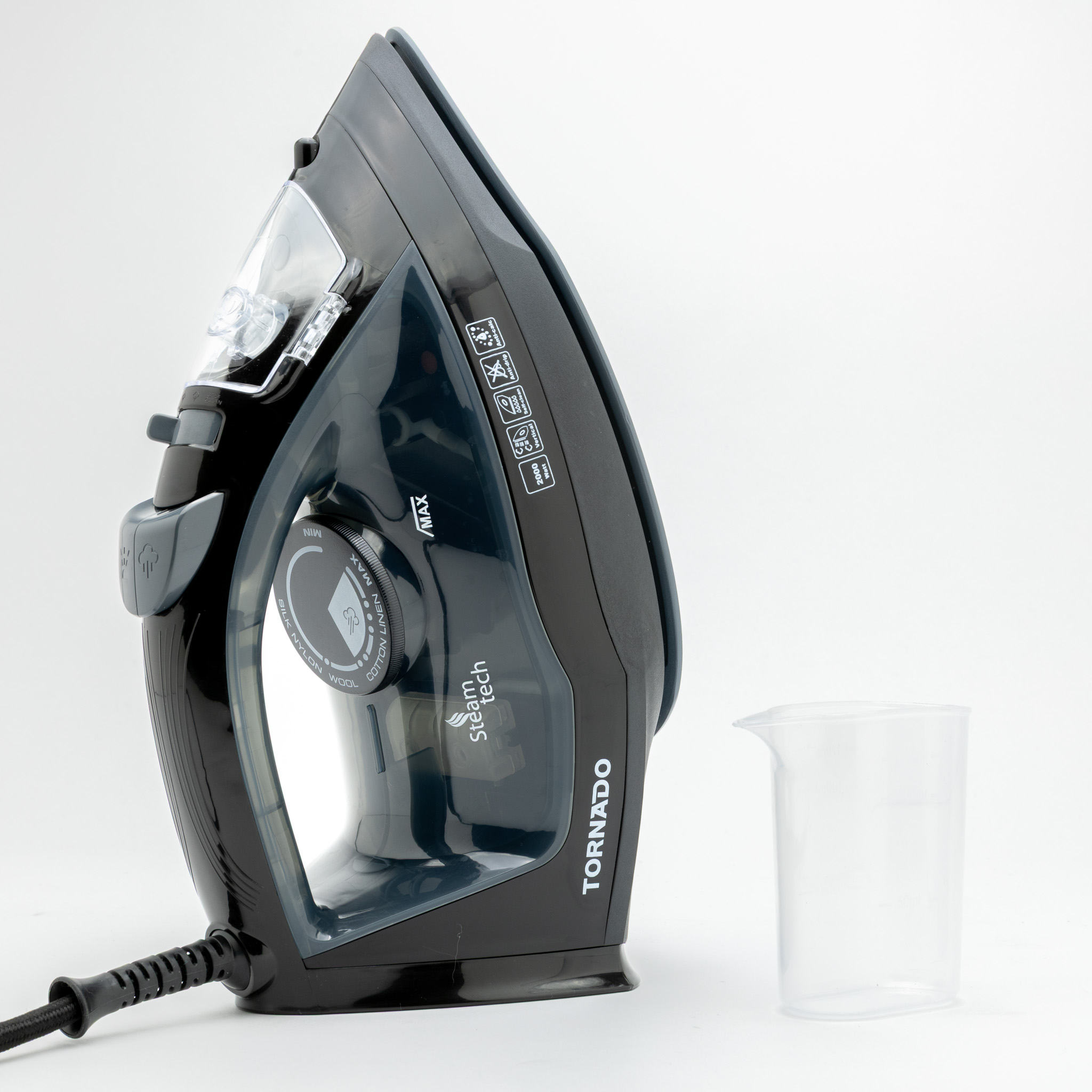 TORNADO TST-2000G fer � repasser Fer � vapeur Semelle en c�ramique 2000 W Noir